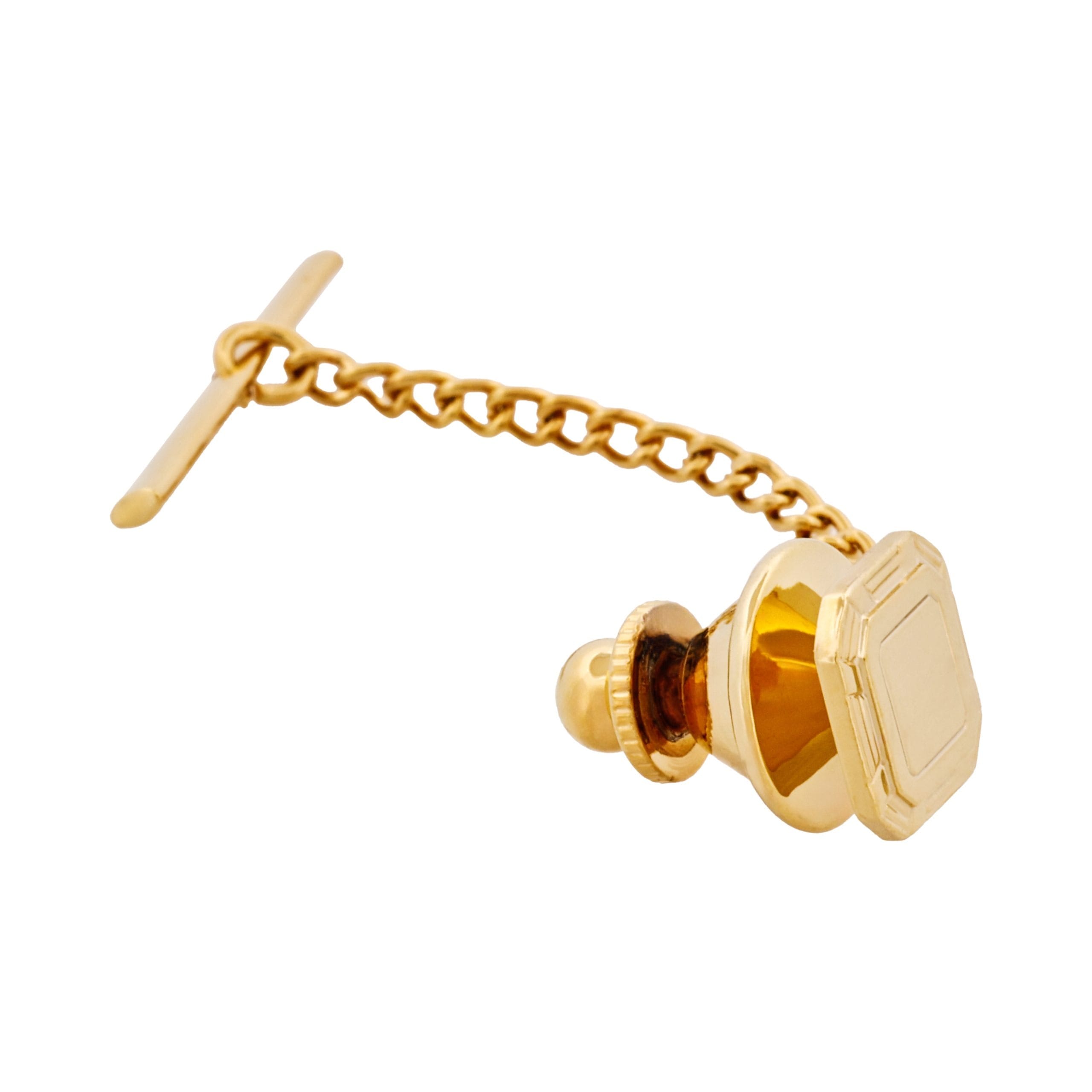 Gold Plated Tie Tak & Chain