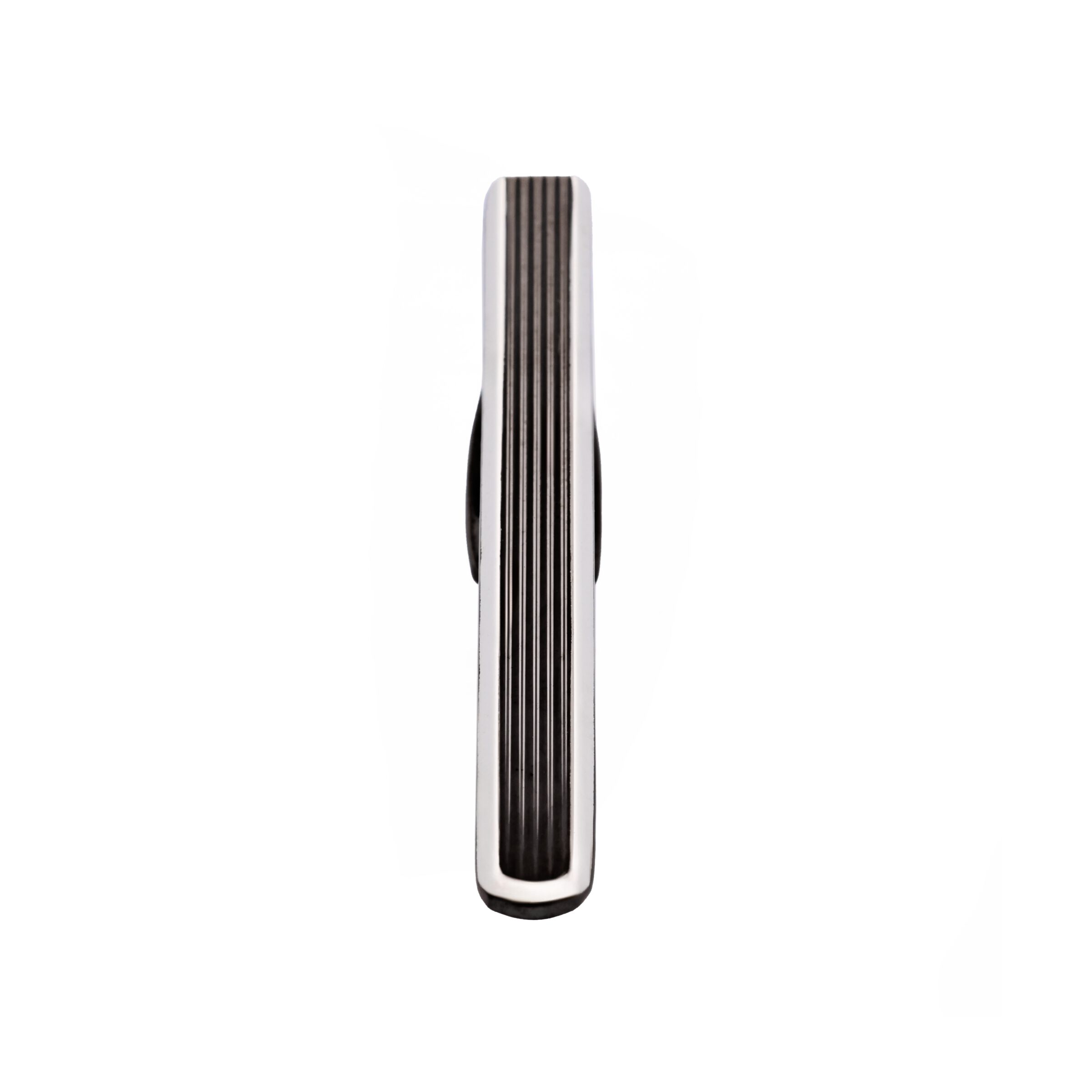 Gun Metal Ribbed Plated Tie Bar