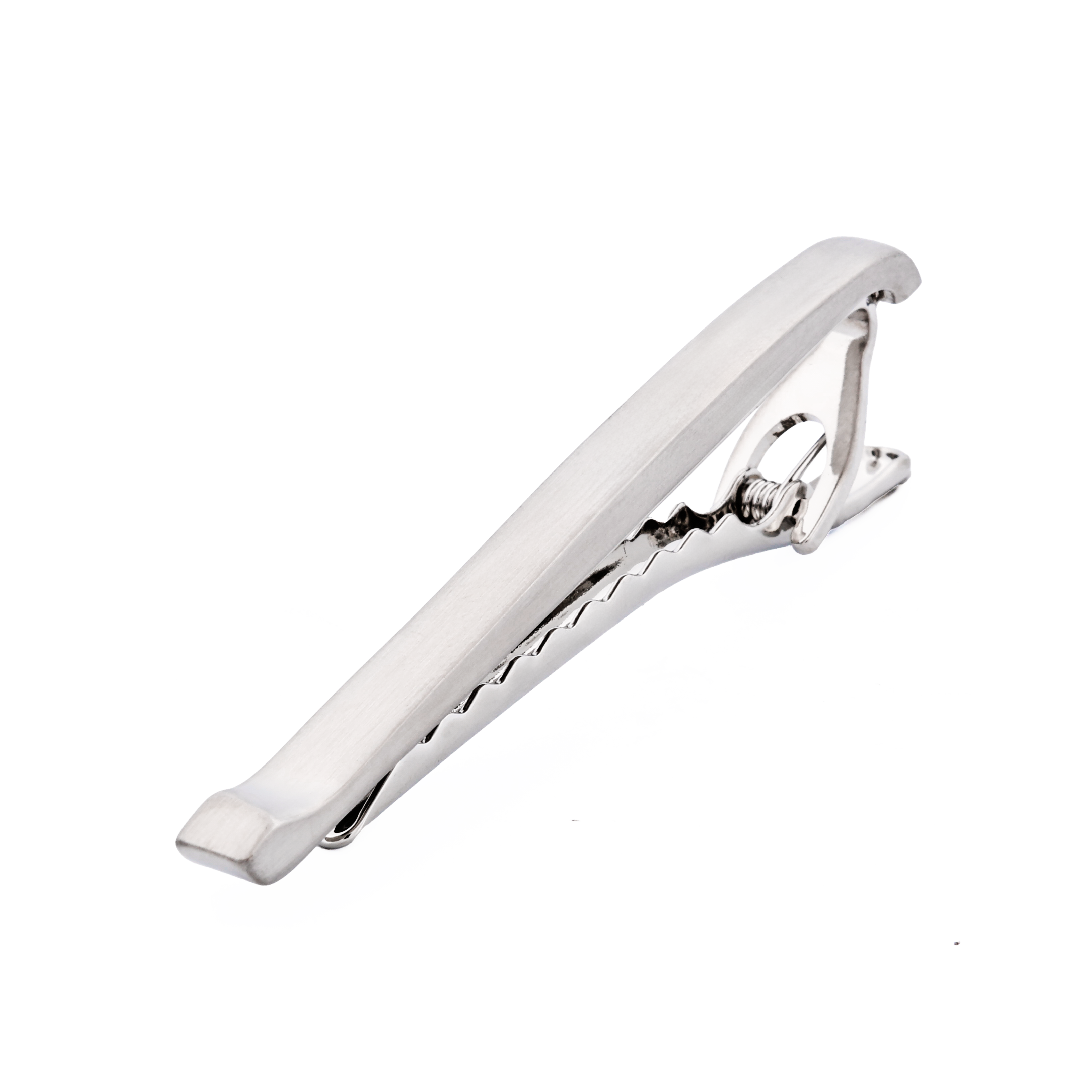 Rhodium plated cz Tie Bar