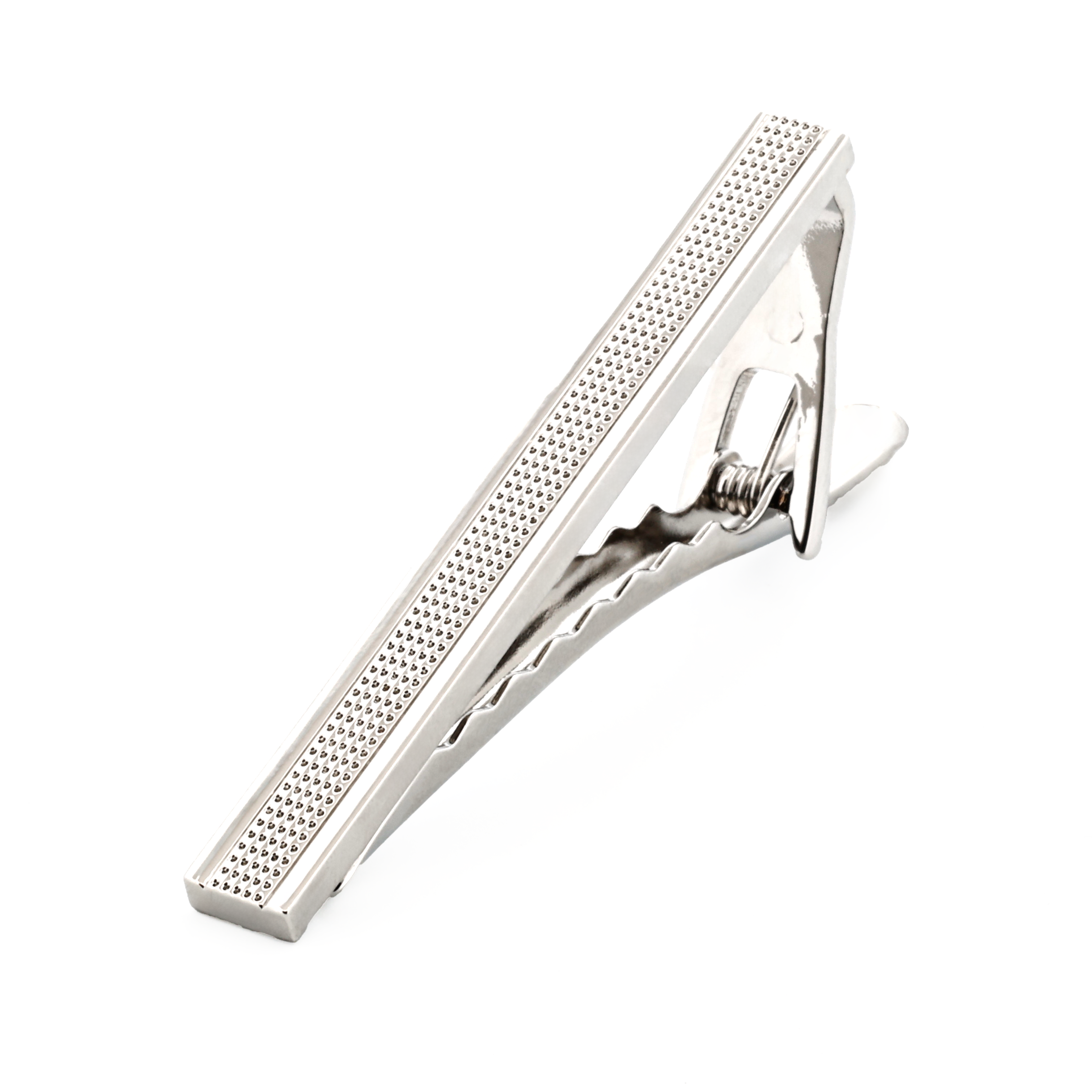 Rhodium Patterned Tie Bar 50mm