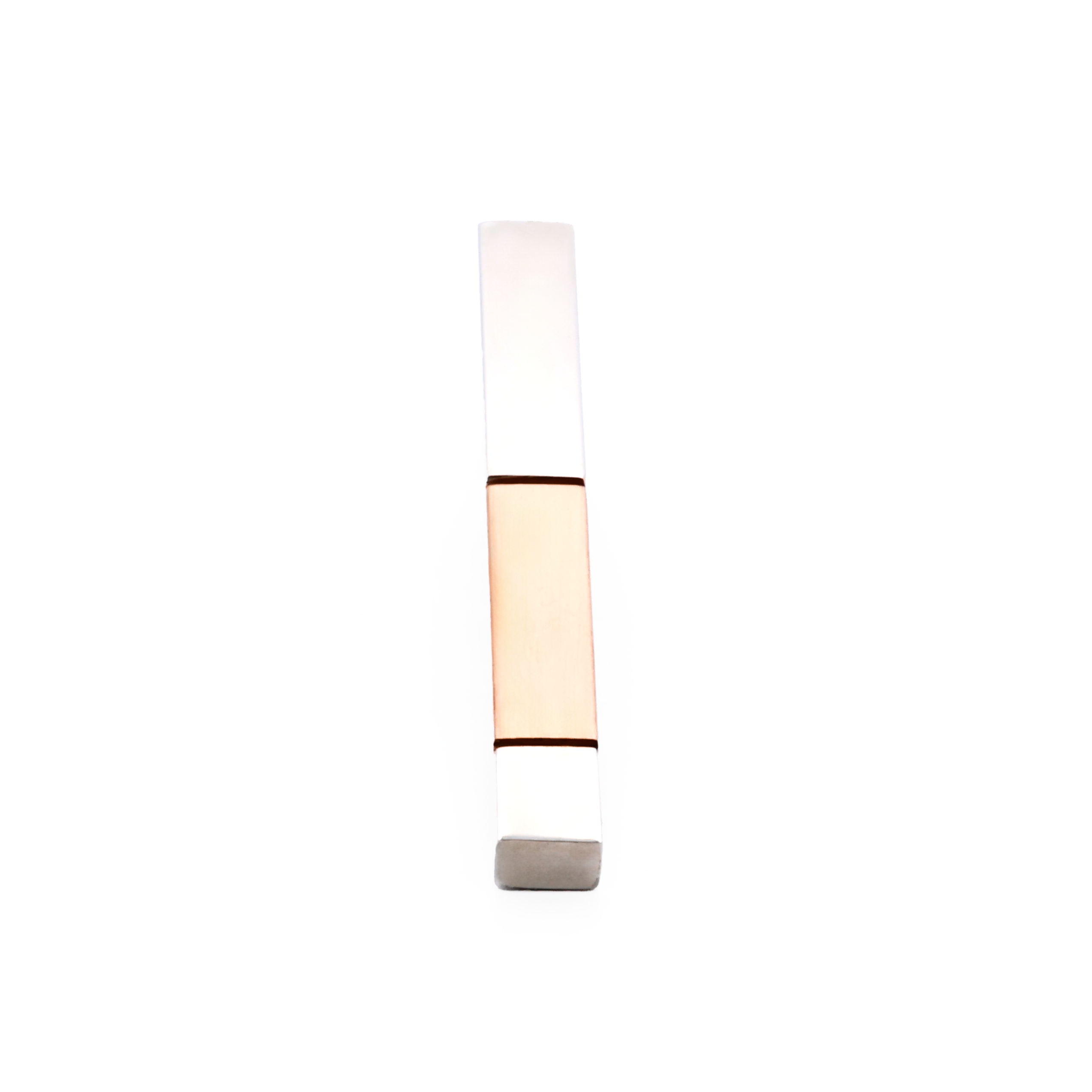 Polished Stainless Steel with Brushed Ion Plated Rose Gold Tie Slide