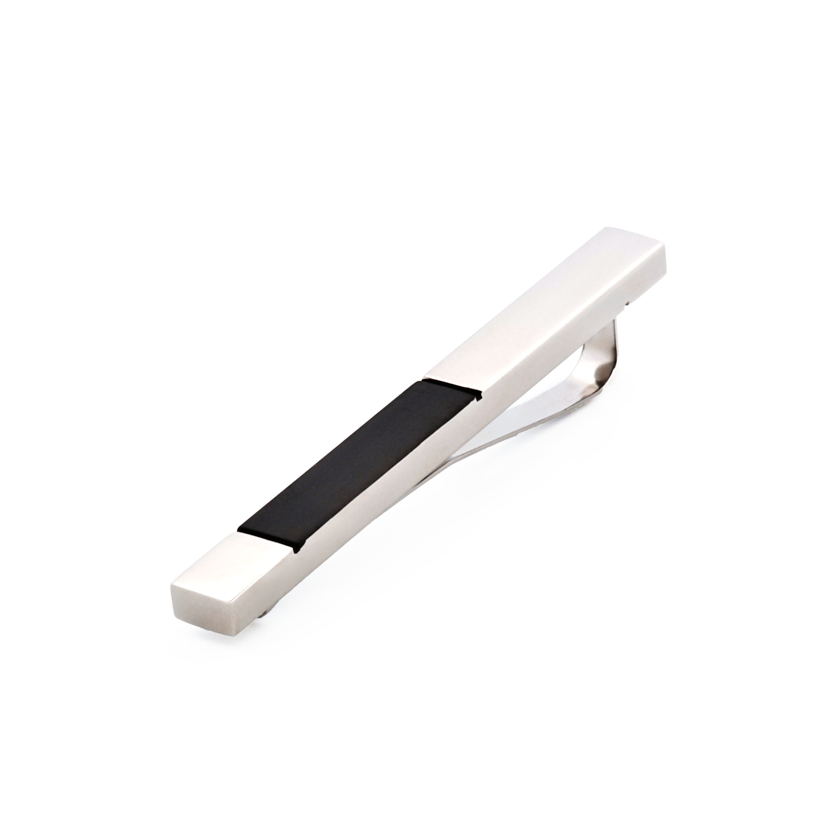 Polished Stainless Steel with Brushed Ion Plated Gun Metal Tie Slide