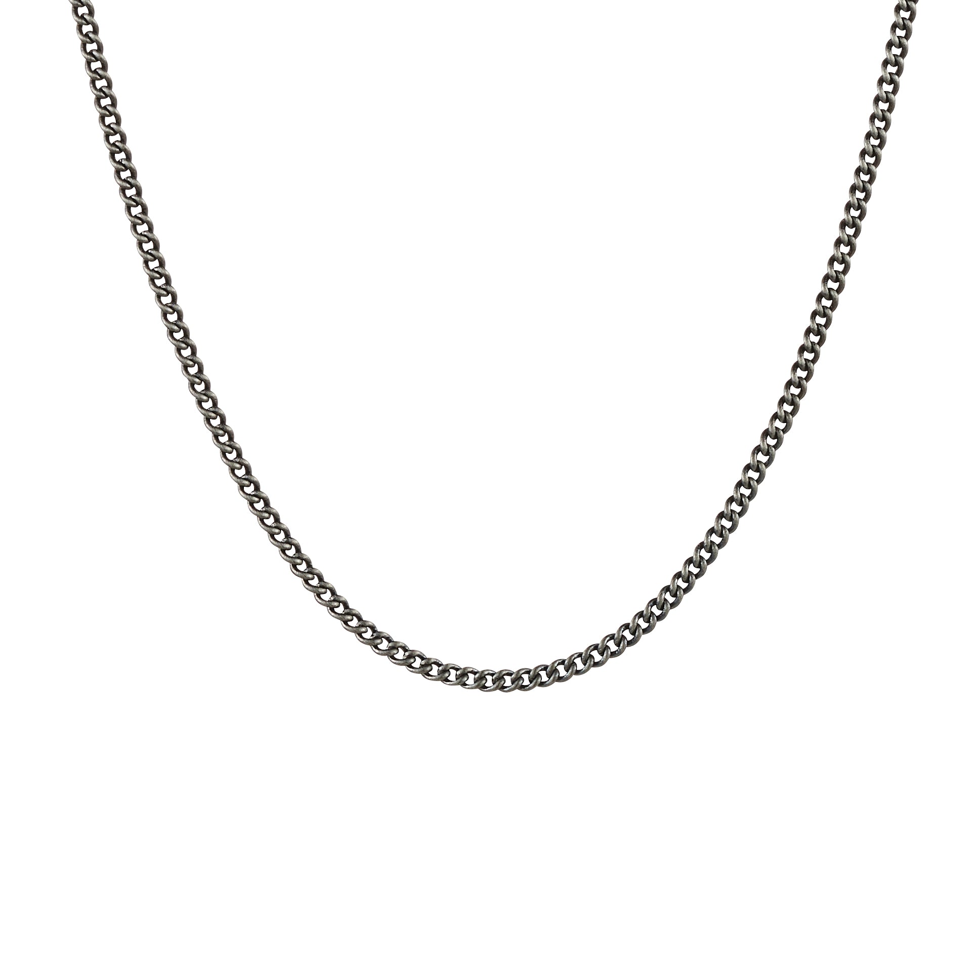 Ion Plated Gun Metal Plated Curb Link Neck Chain