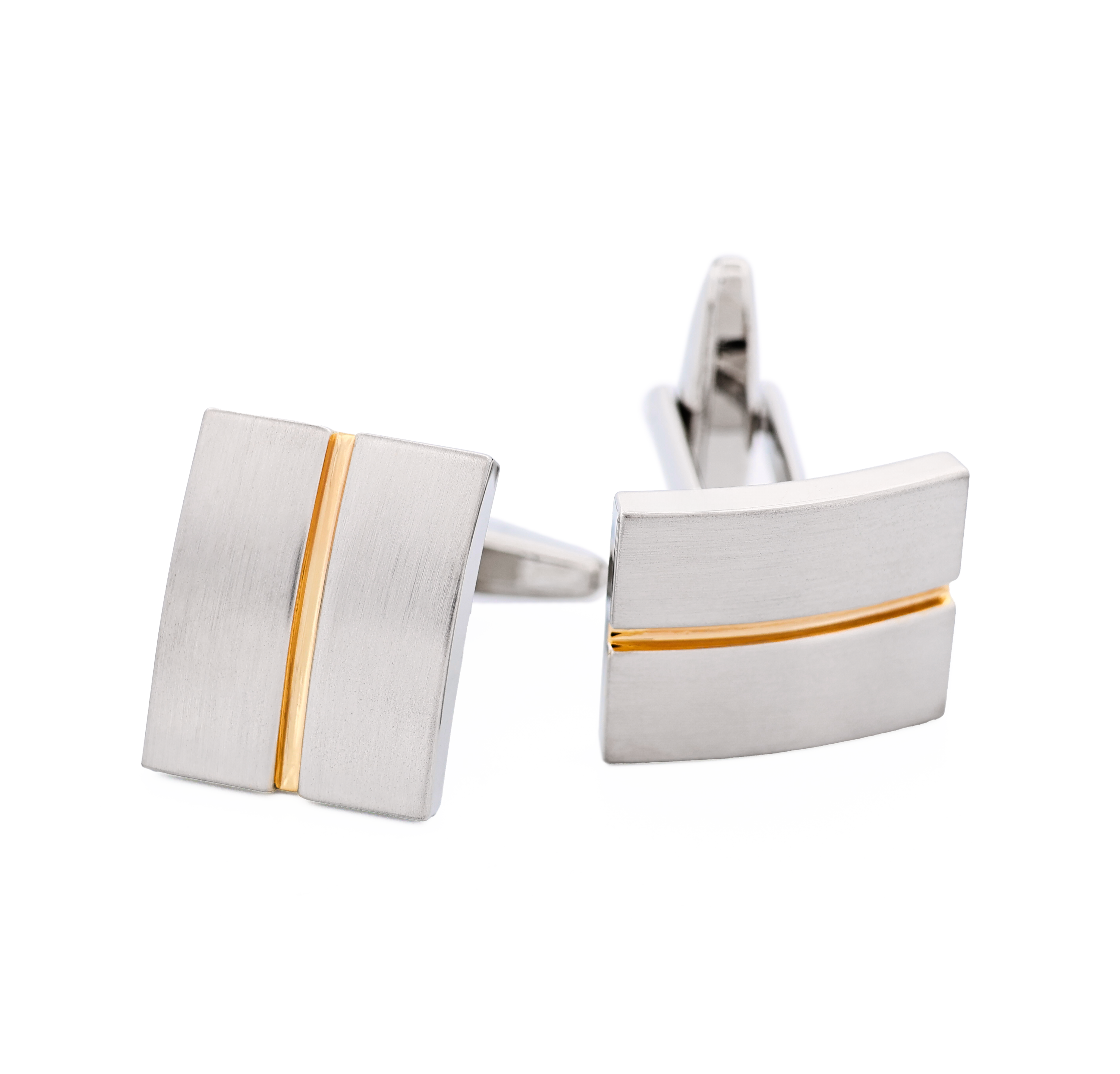 Brushed Rhodium Gold Cufflinks