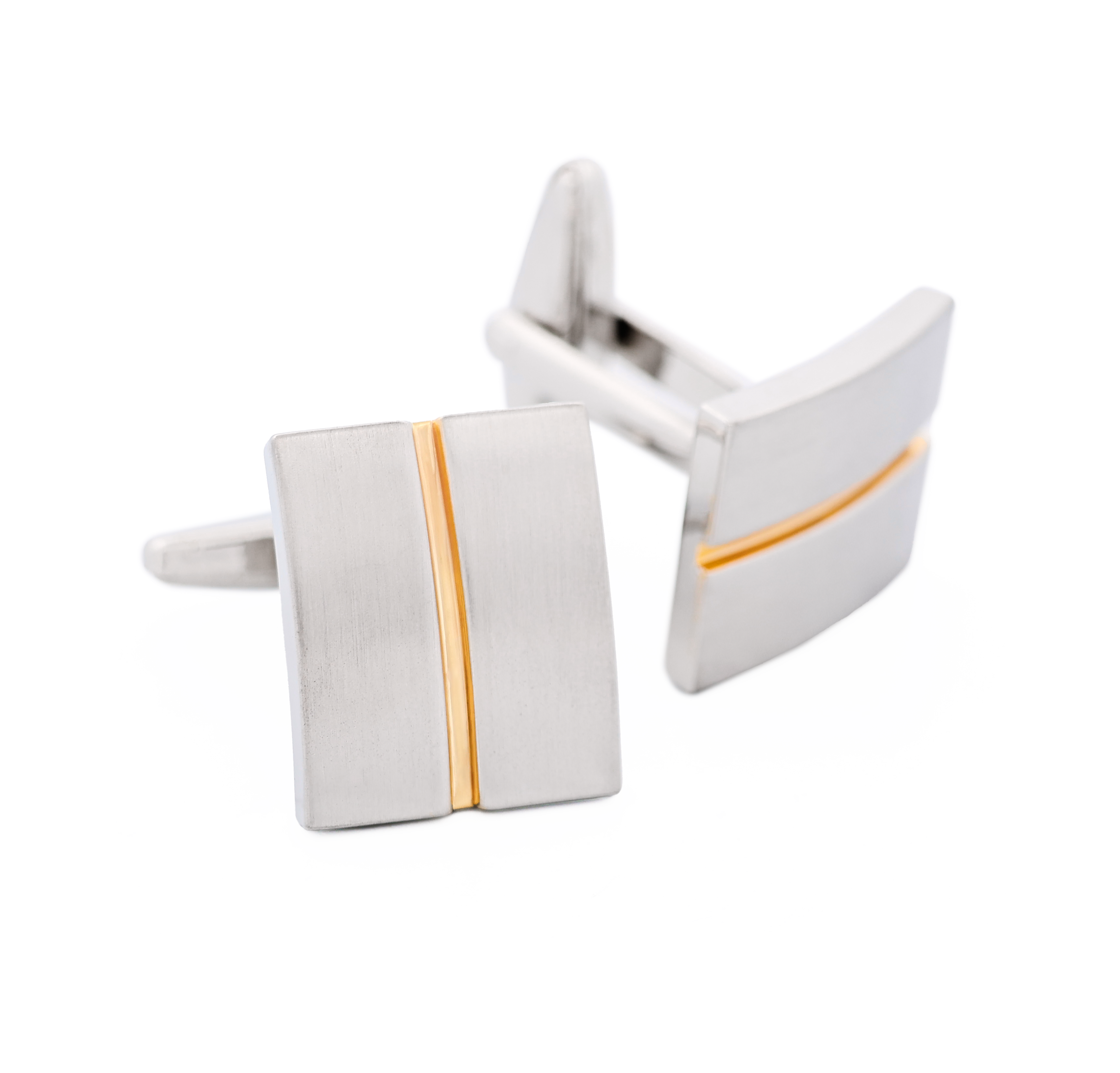Brushed Rhodium Gold Cufflinks