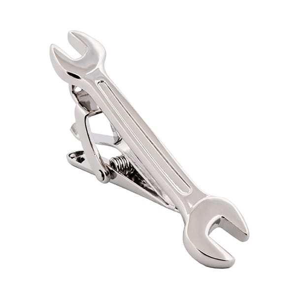 Imitation Rhodium Spanner Tie Bar
