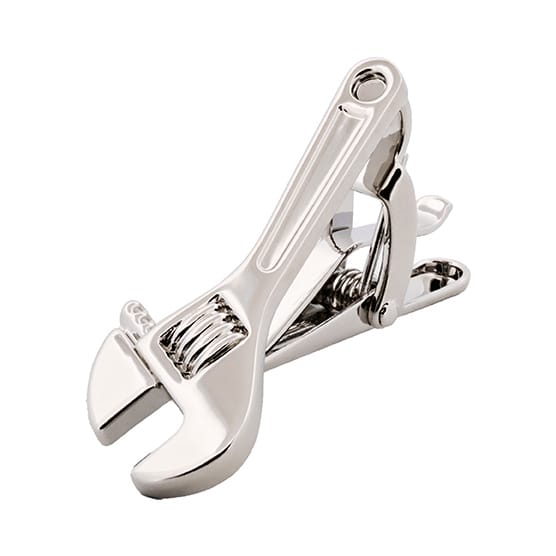 Imitation Rhodium Spanner Tie Bar