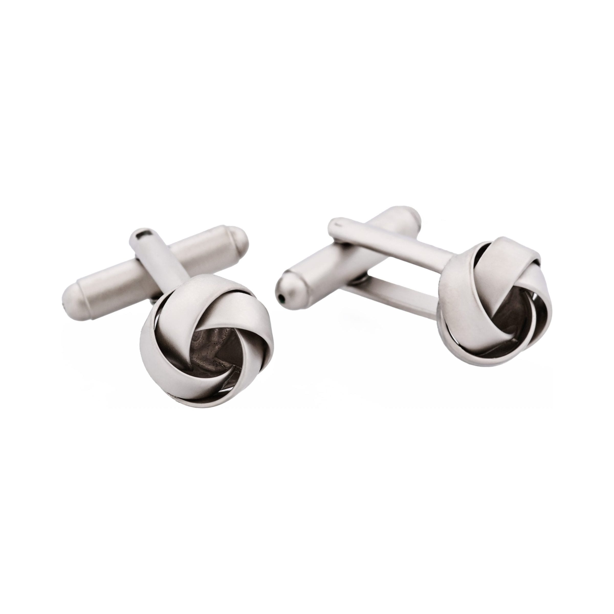 Rhodium Pearl Plated Knot Cufflinks