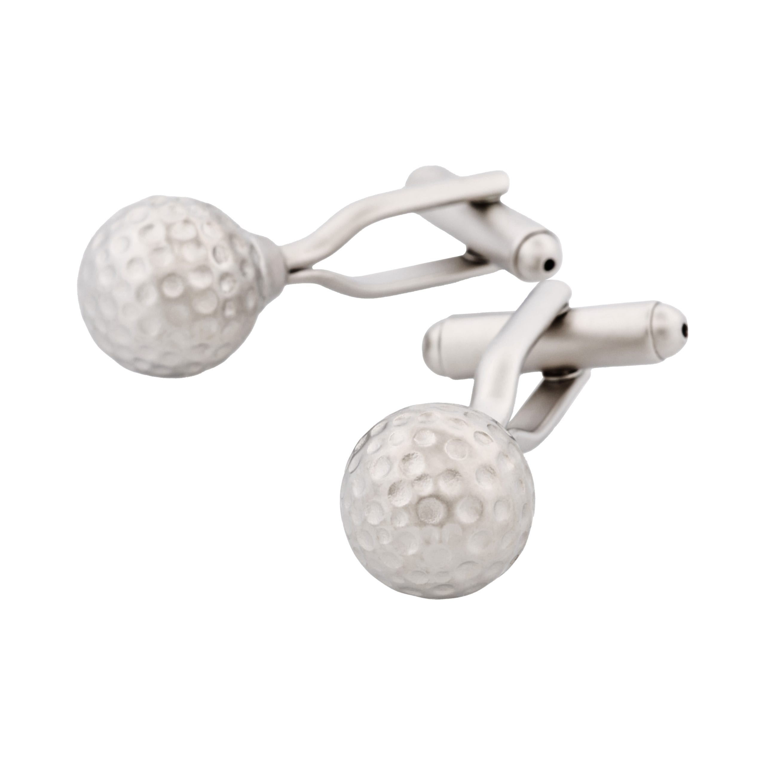 Rhodium Plated Golf Ball Cufflinks