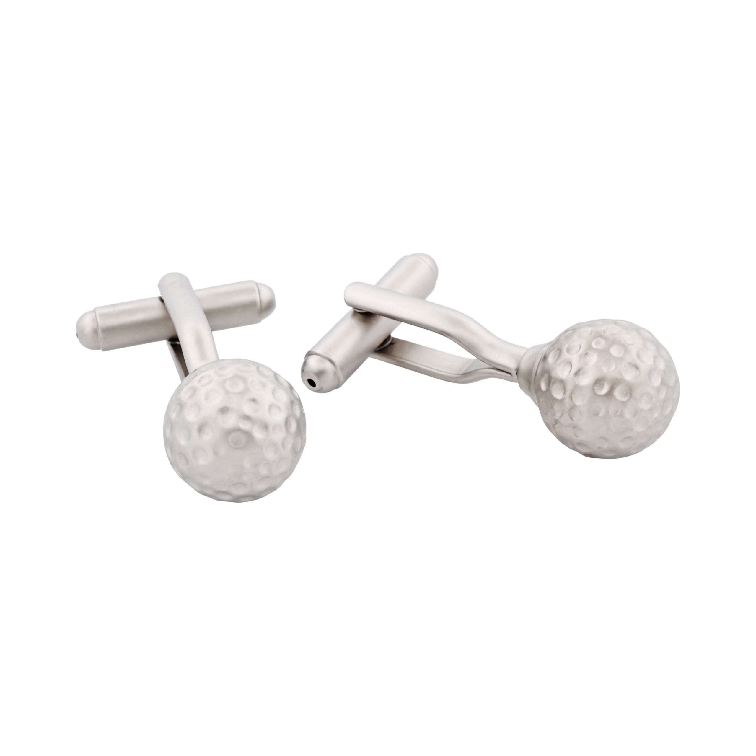 Rhodium Plated Golf Ball Cufflinks