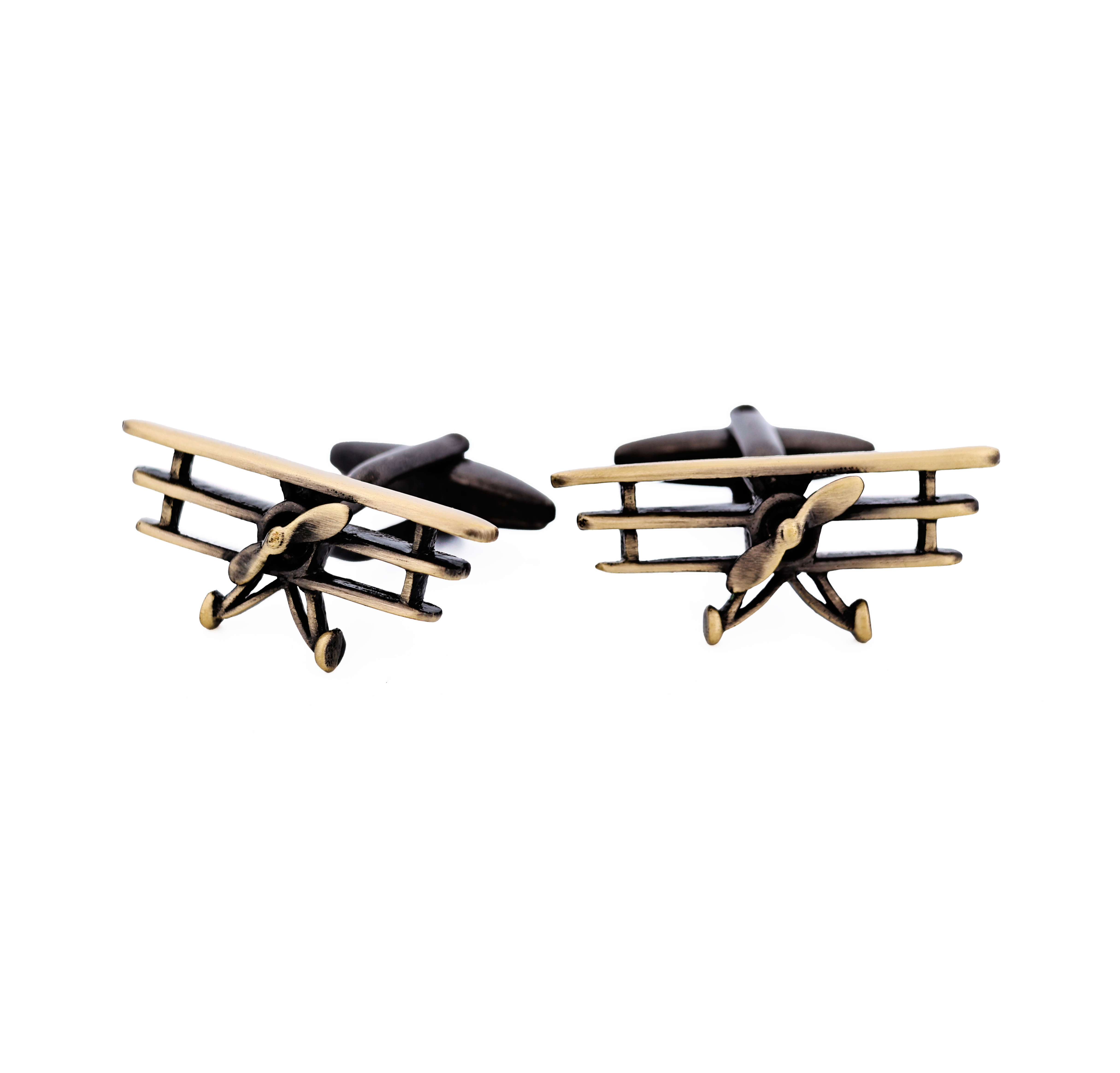 Burnish Gold Triplane Cufflinks