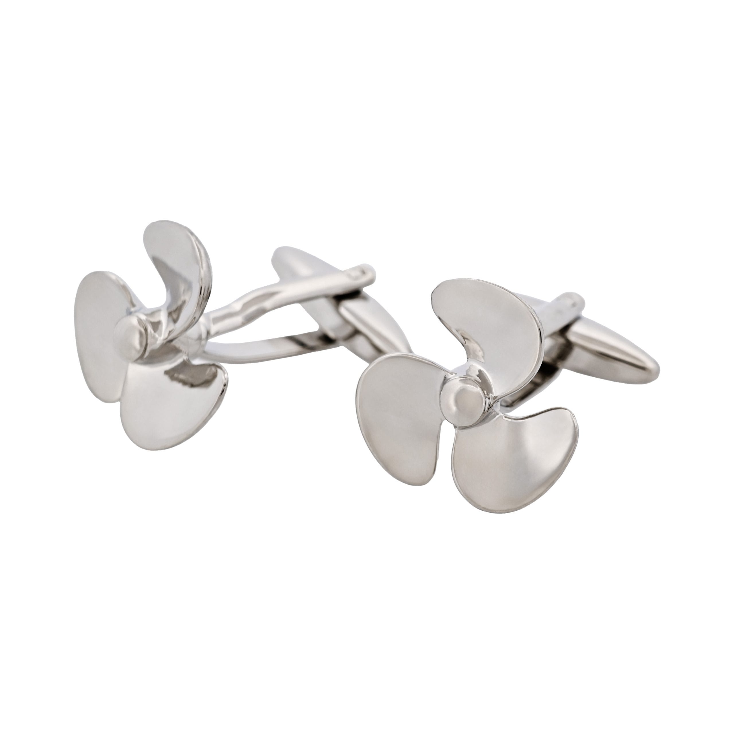 Rhodium Plated Propeller Cufflinks