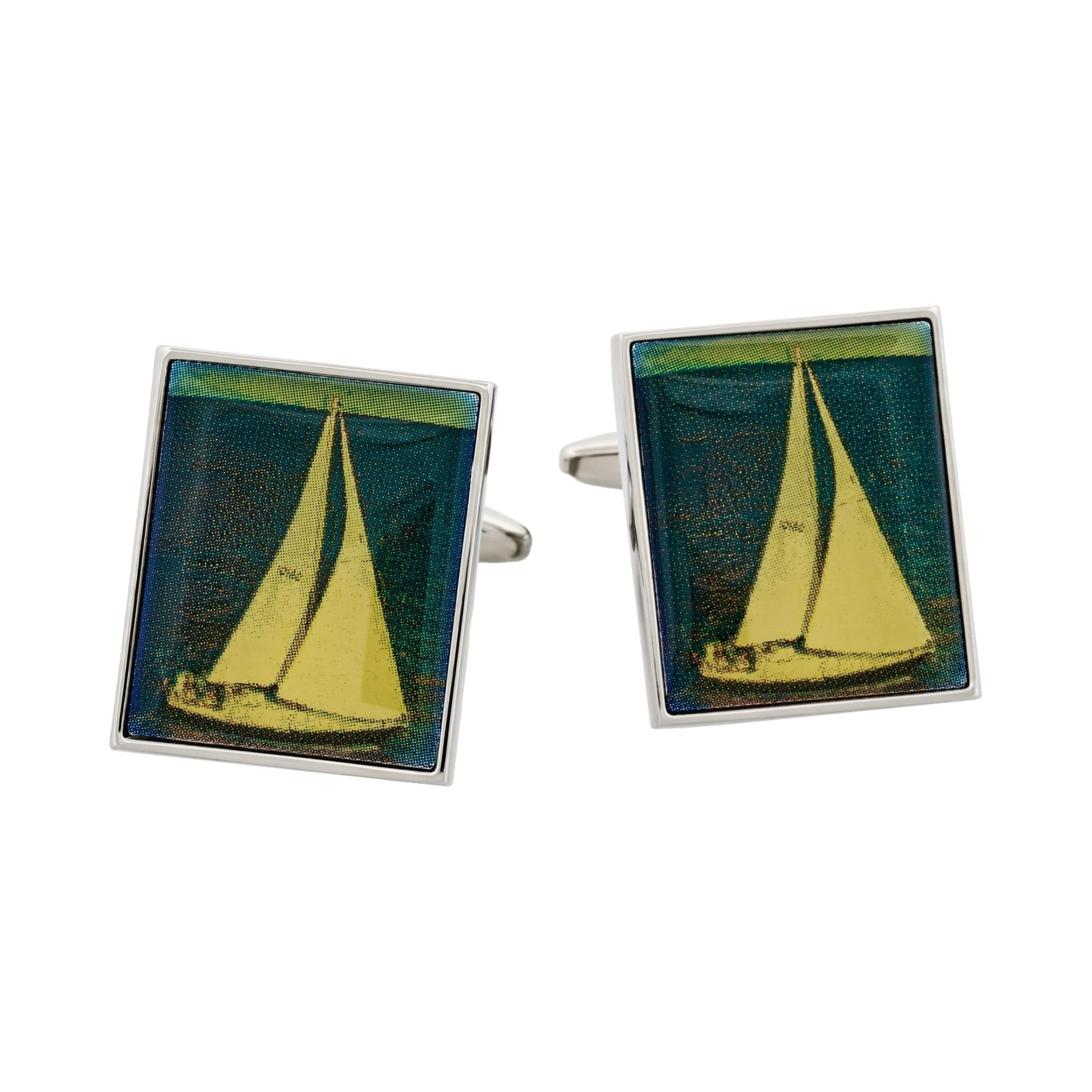 Screen Print Yacht Cufflinks