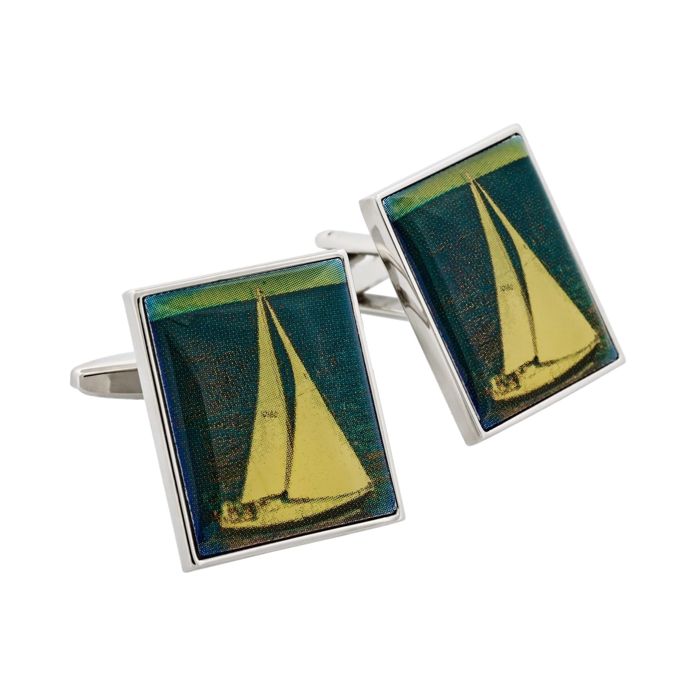 Screen Print Yacht Cufflinks