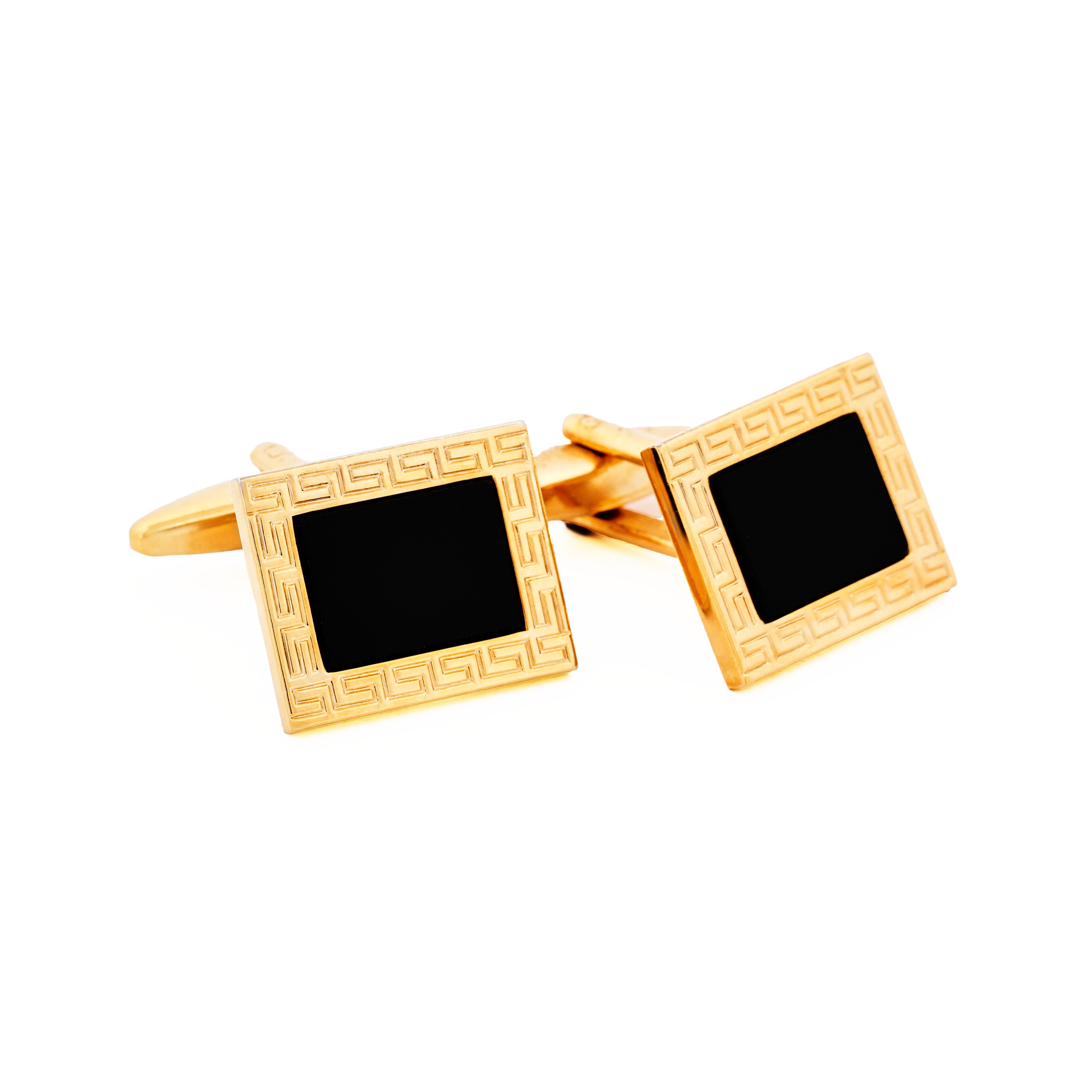 Gold Plated Black Cufflinks