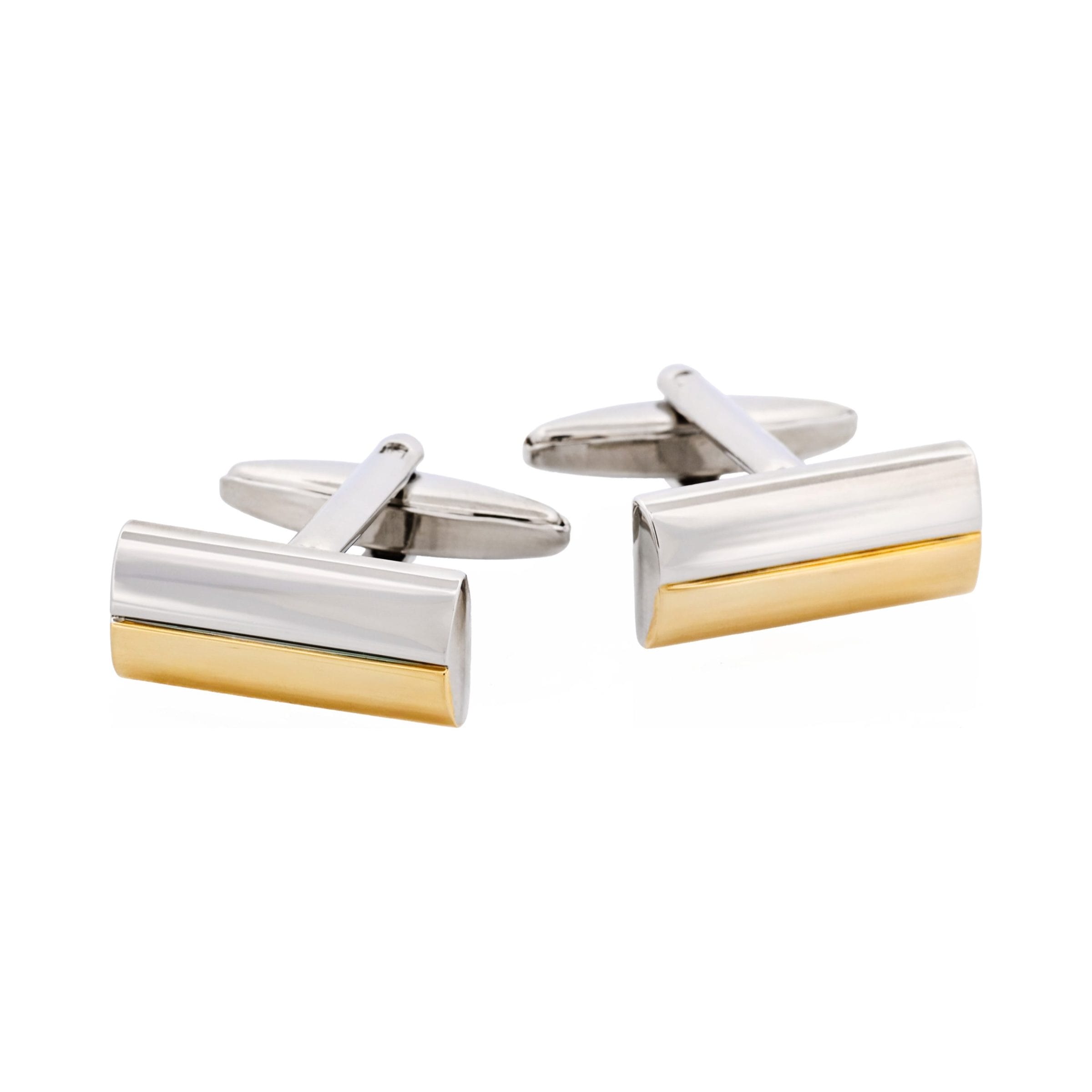 Rhodium & Gold Plated Dome Cufflinks