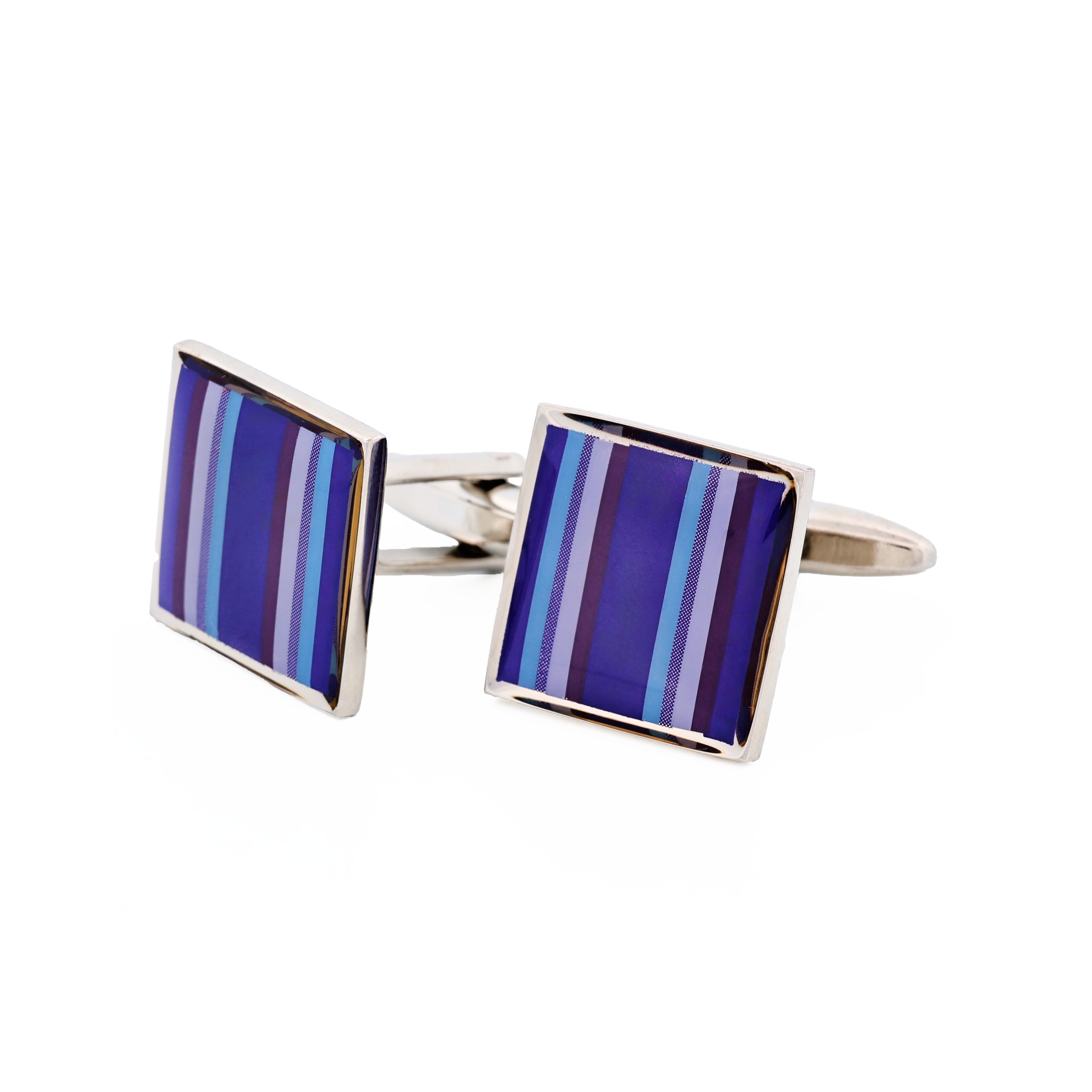 Purple Pink Blue Striped Cufflinks