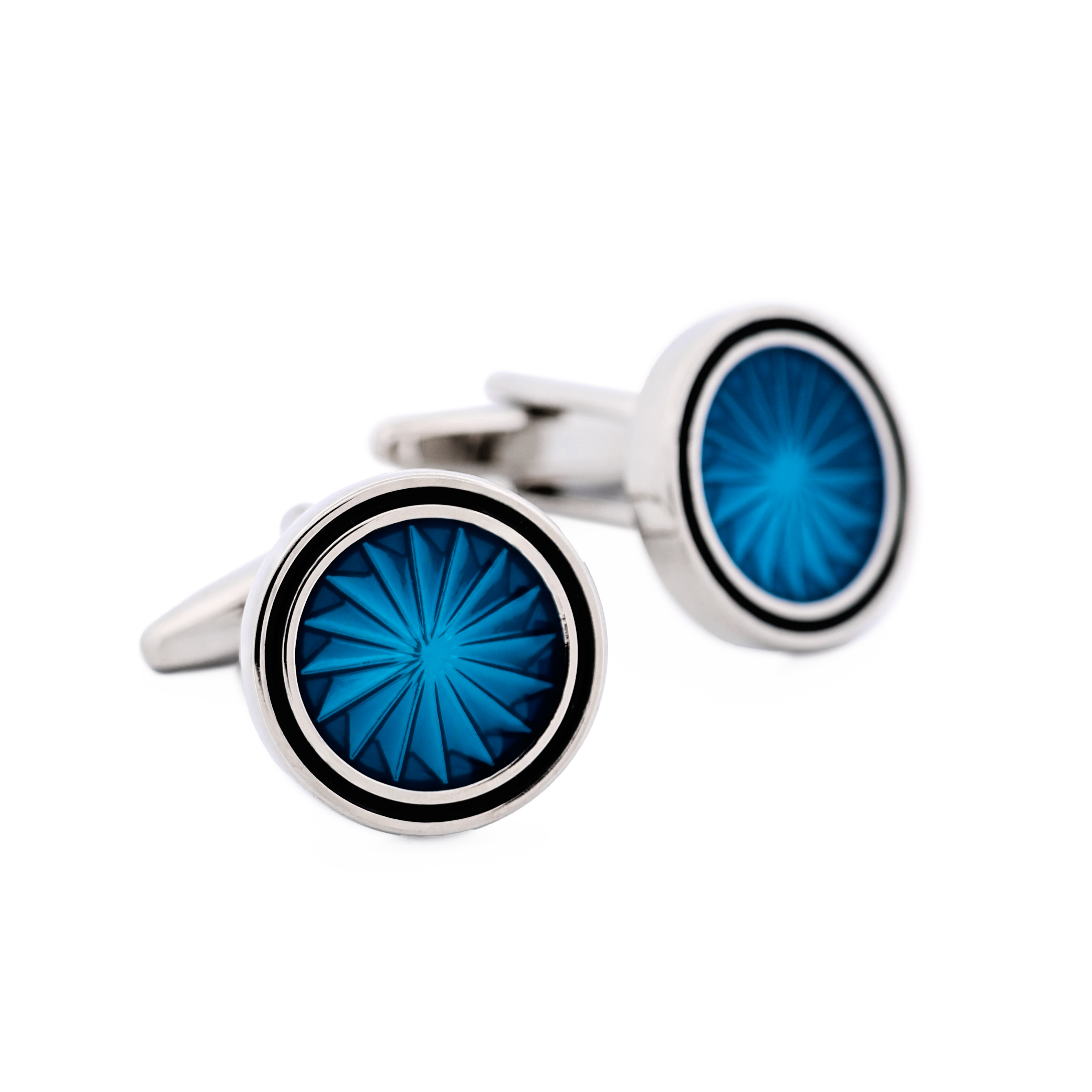 Jade Resin Round Cufflinks