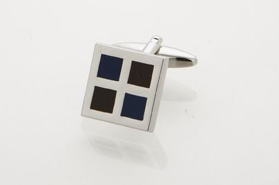 Brown & Blue Enamel Cufflinks