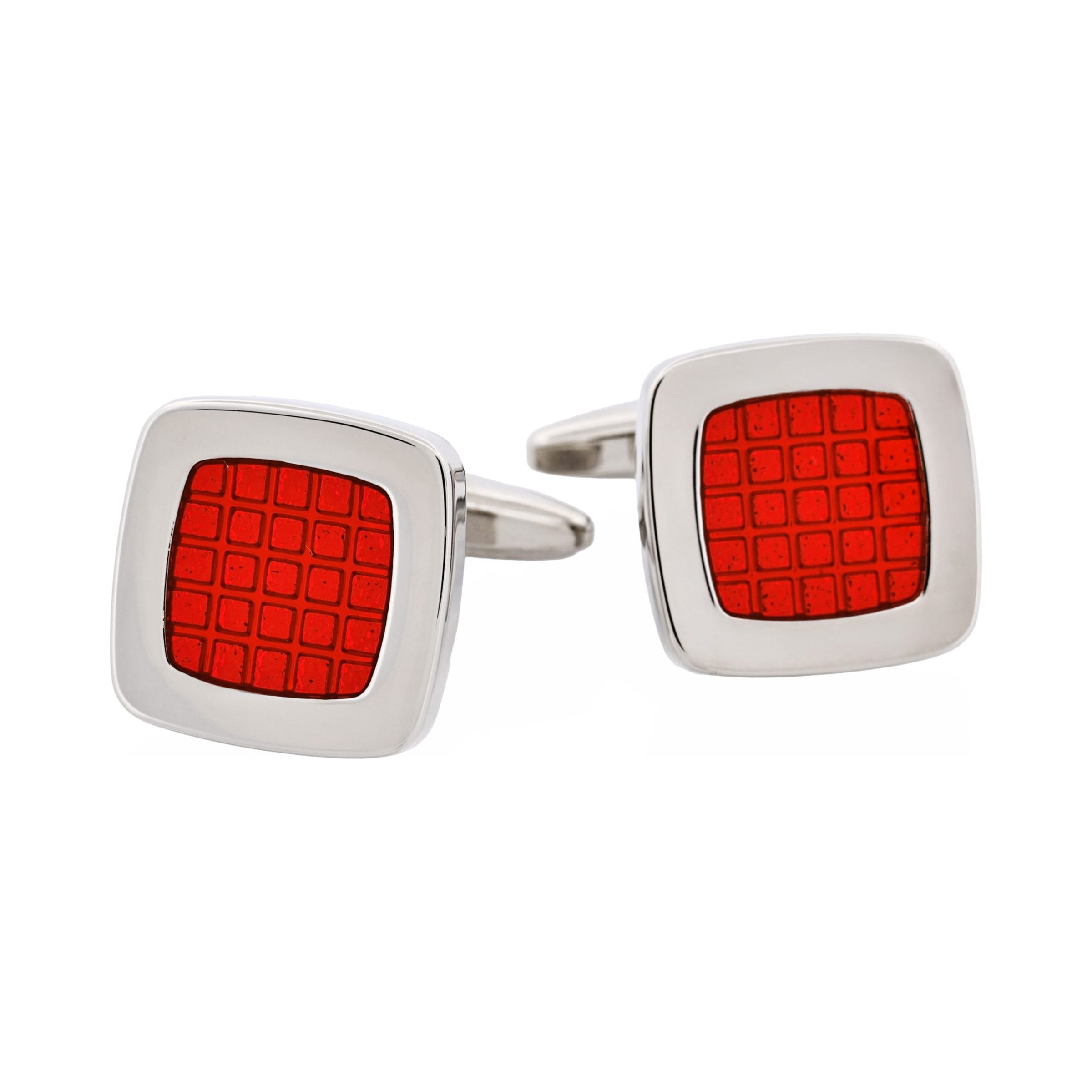 Red Enamel Square Cufflinks