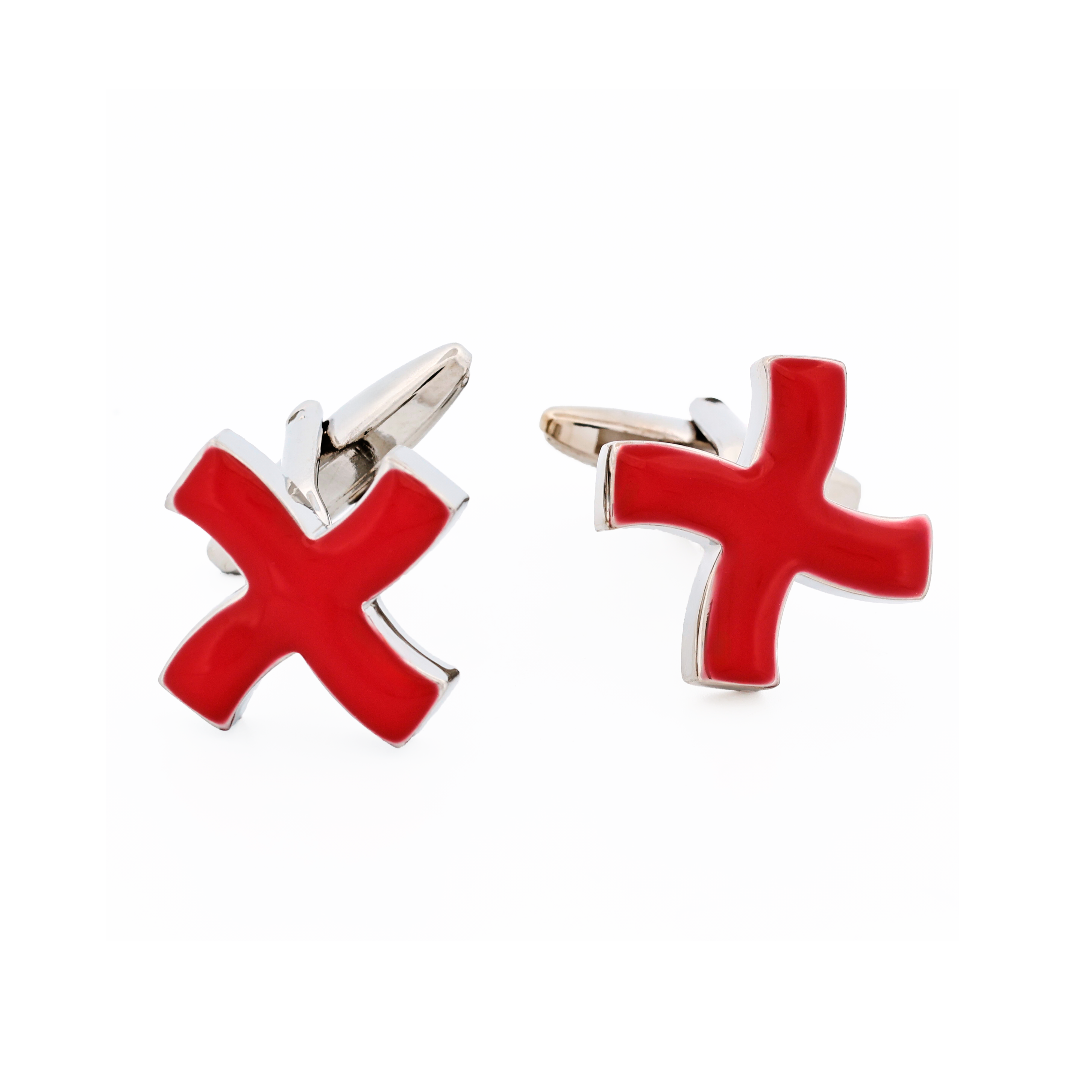 Red Enamel Cross Cufflinks
