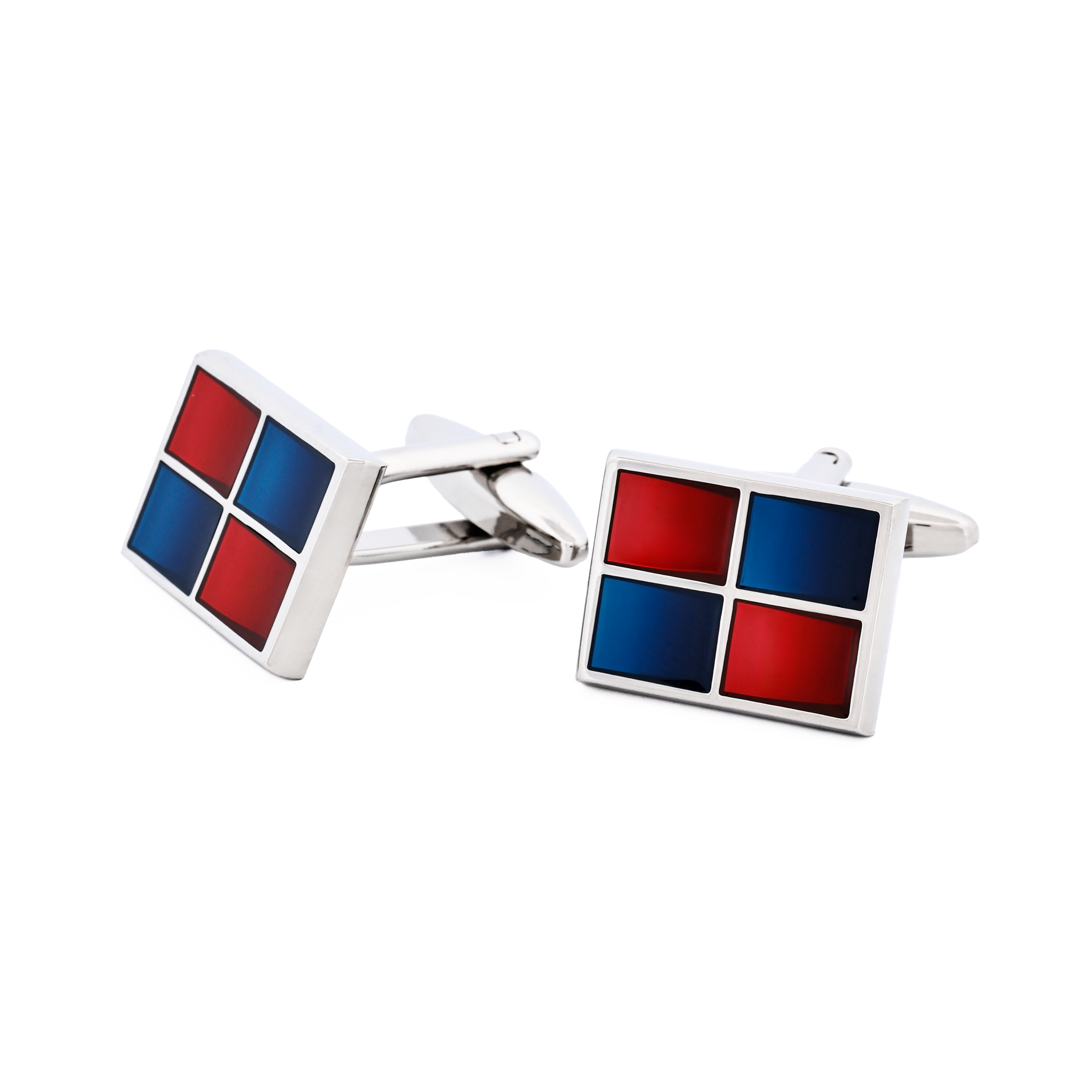 Navy/Red resin Cufflinks