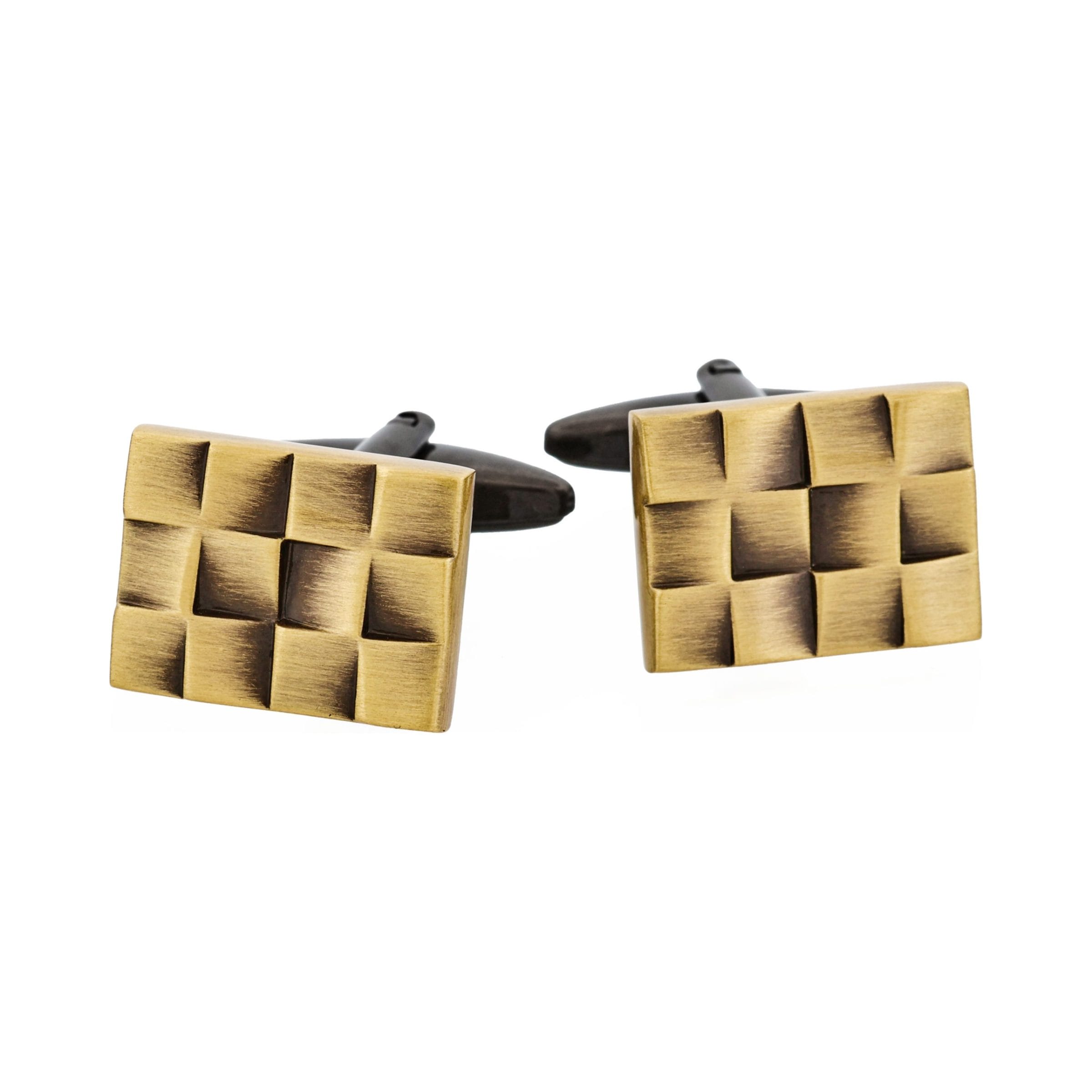 Burnish Gold Plated Woven Cufflinks