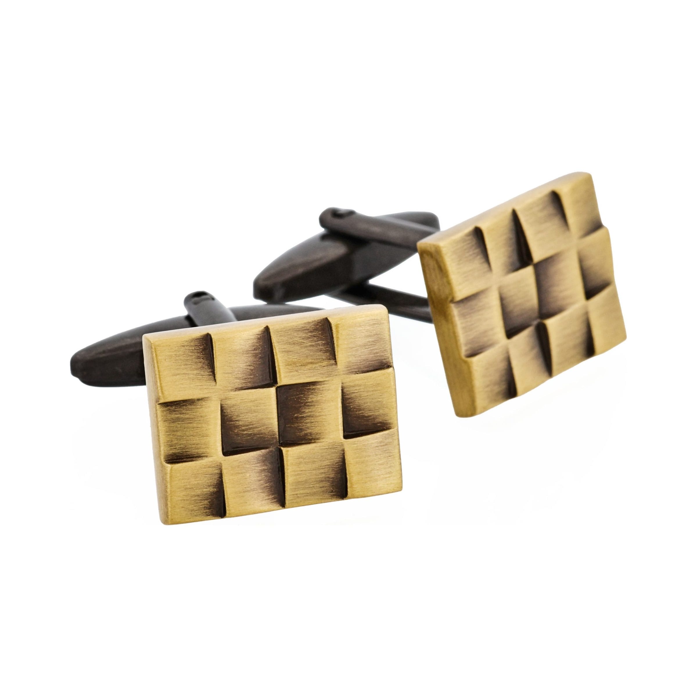 Burnish Gold Plated Woven Cufflinks