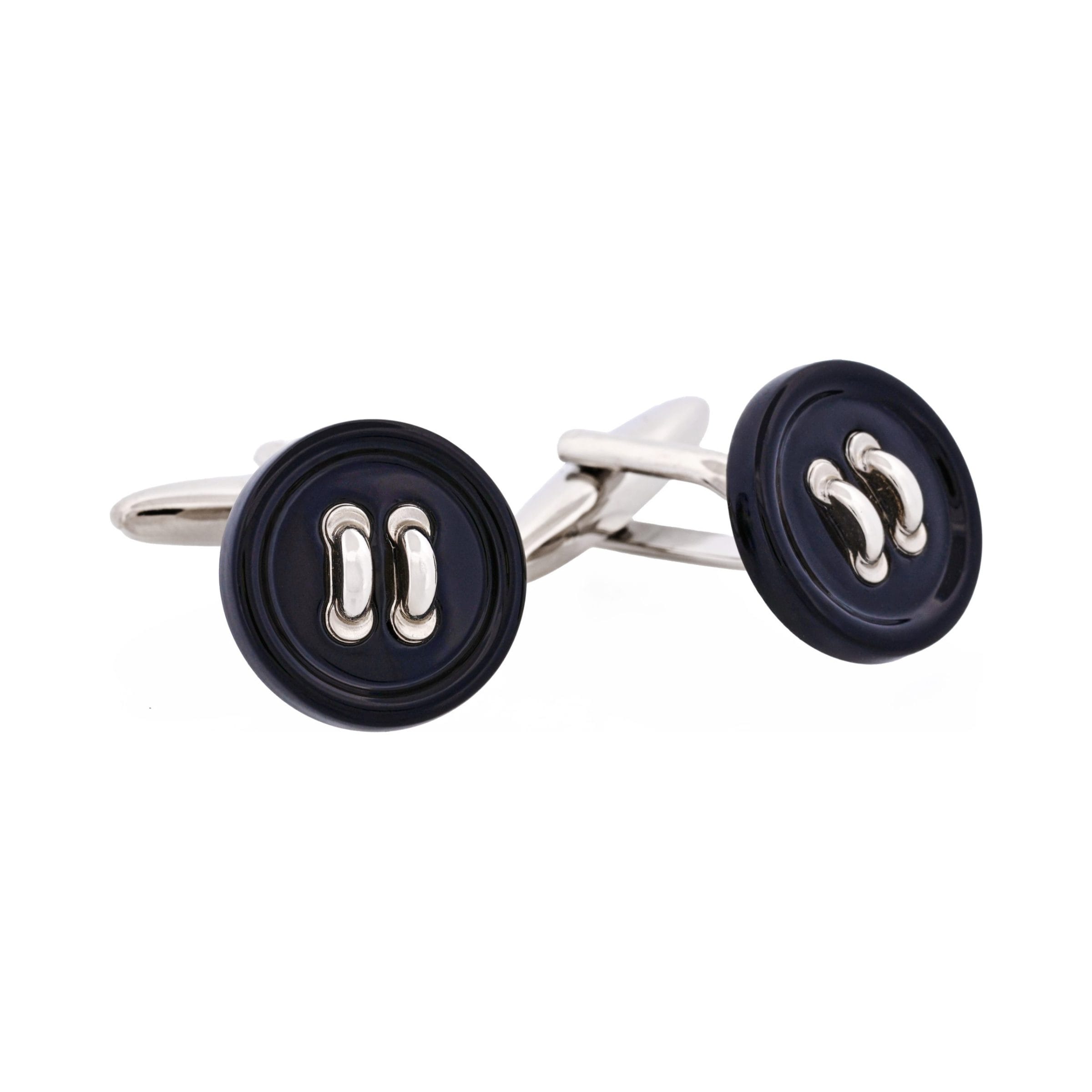 Black Resin Button Cufflinks