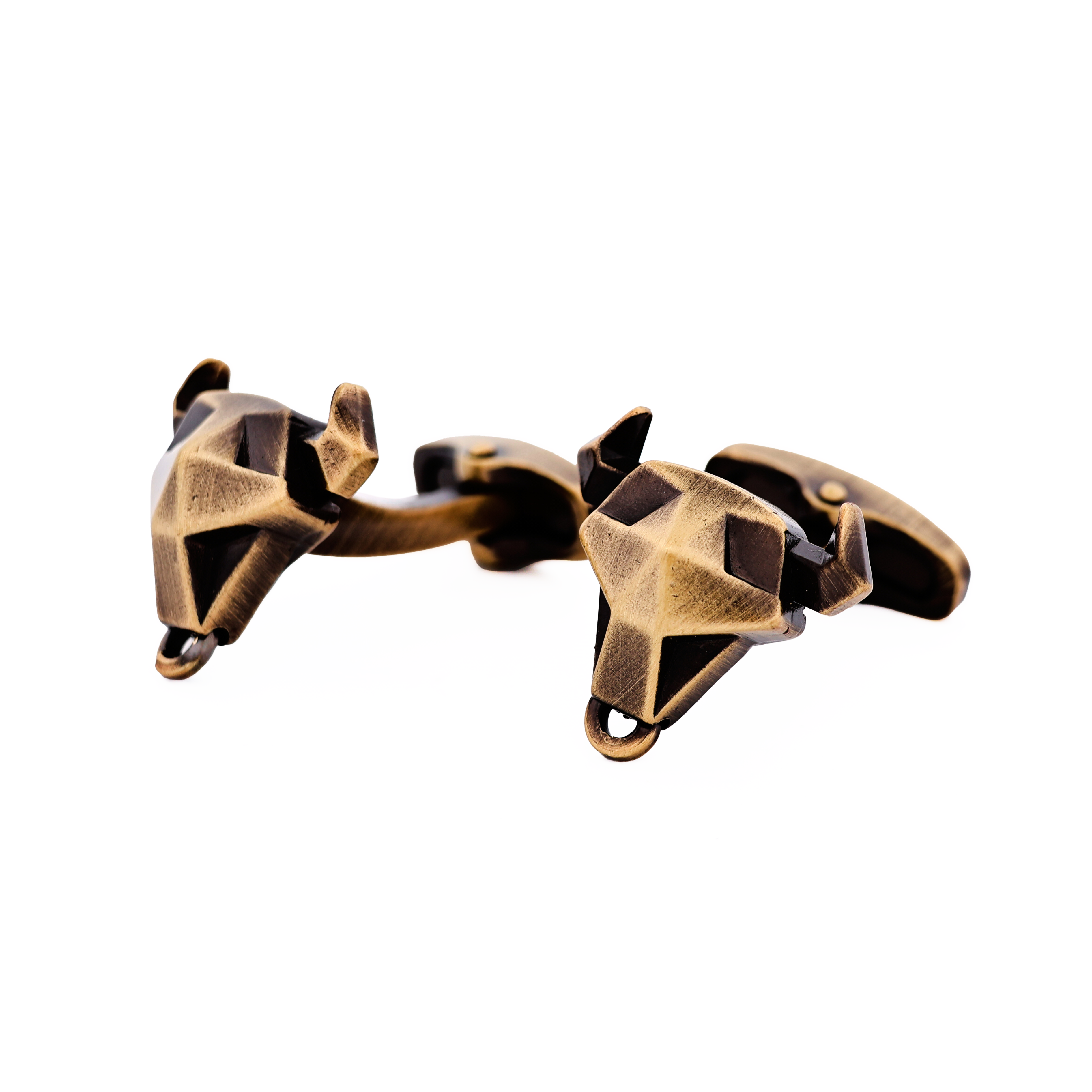 Burnish Copper Bulls Head Cufflinks