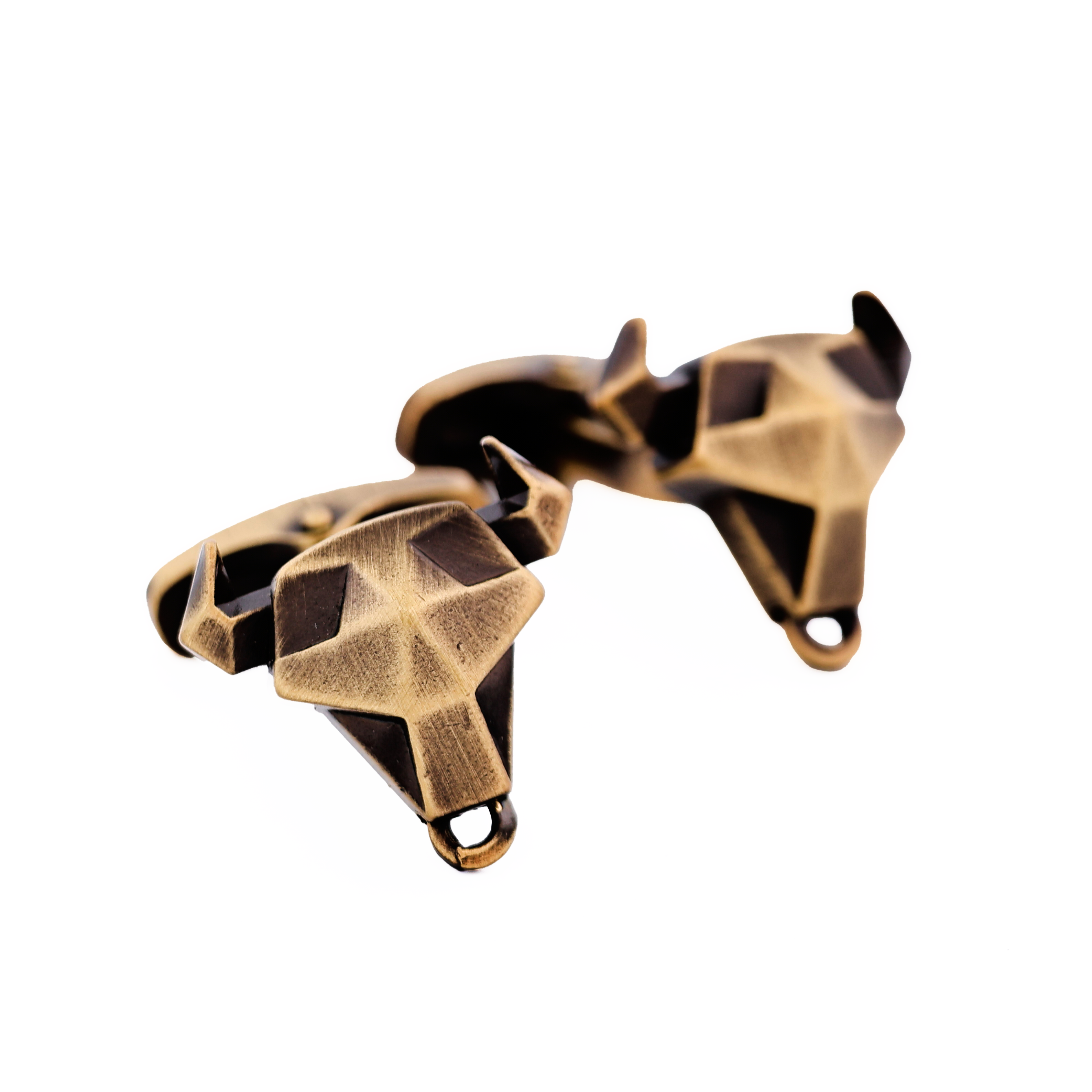 Burnish Copper Bulls Head Cufflinks