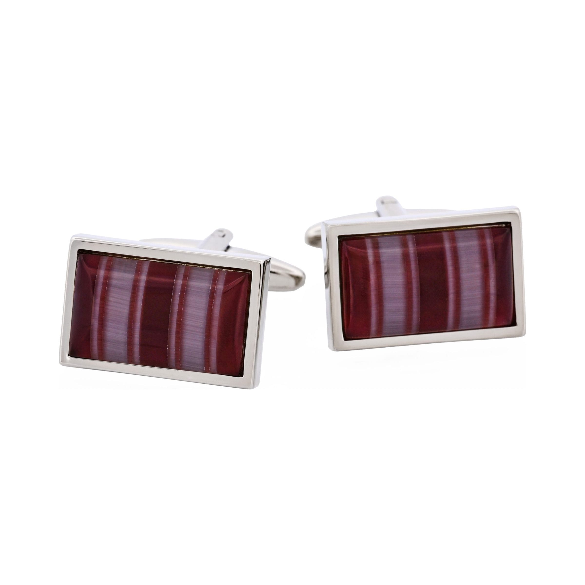 Multi Coloured Striped Cat's Eye Cufflinks