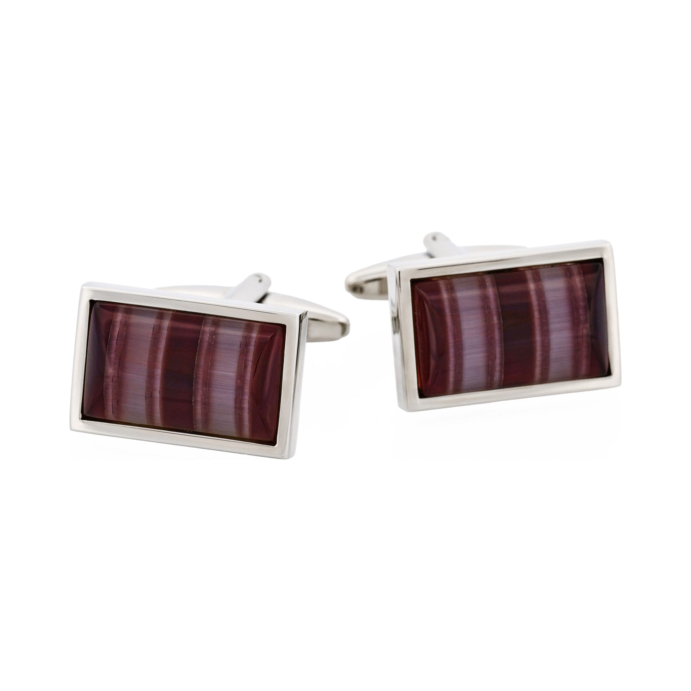 Multi Purple Striped Cat's Eye Cufflinks
