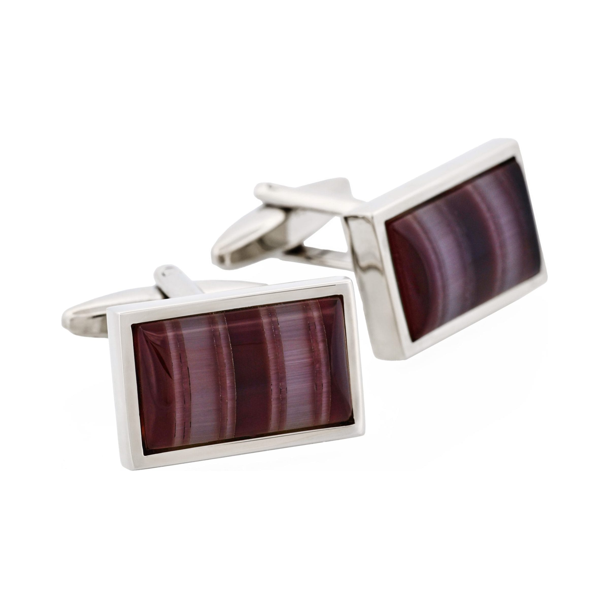 Multi Purple Striped Cat's Eye Cufflinks