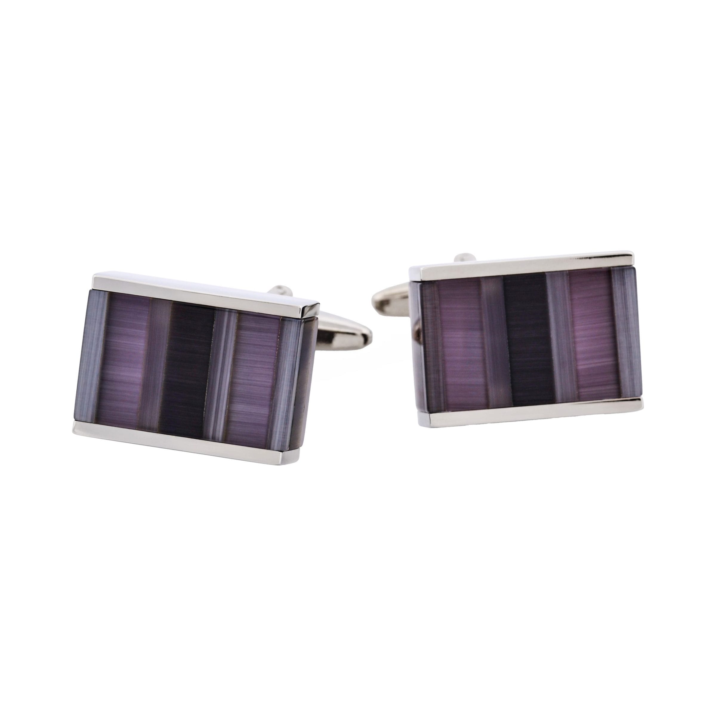 Multi Stripe Grey Cat's Eye Cufflinks