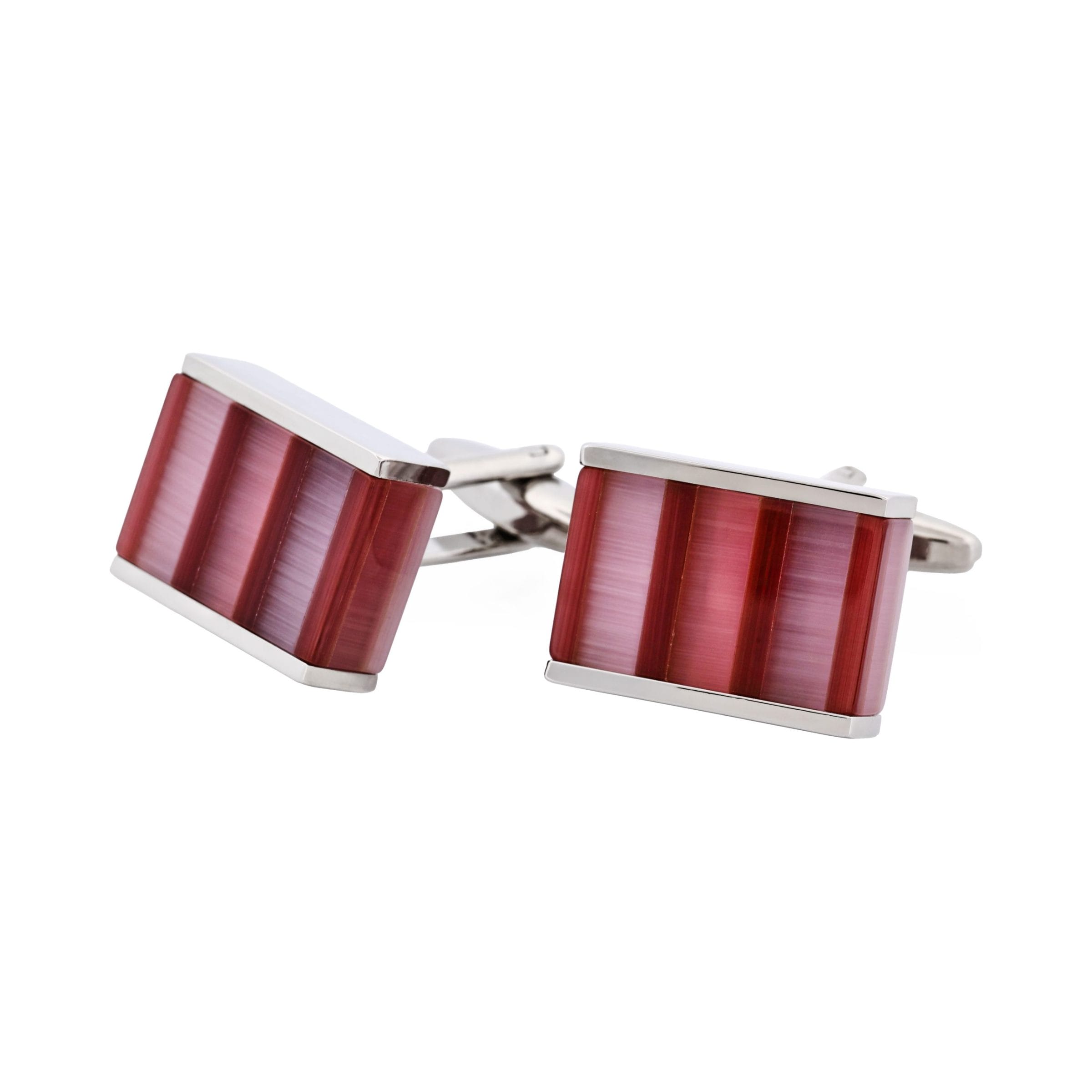 Pink & Purple Striped Cat's Eye Cufflinks