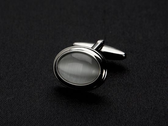 White Cat's Eye Cufflinks