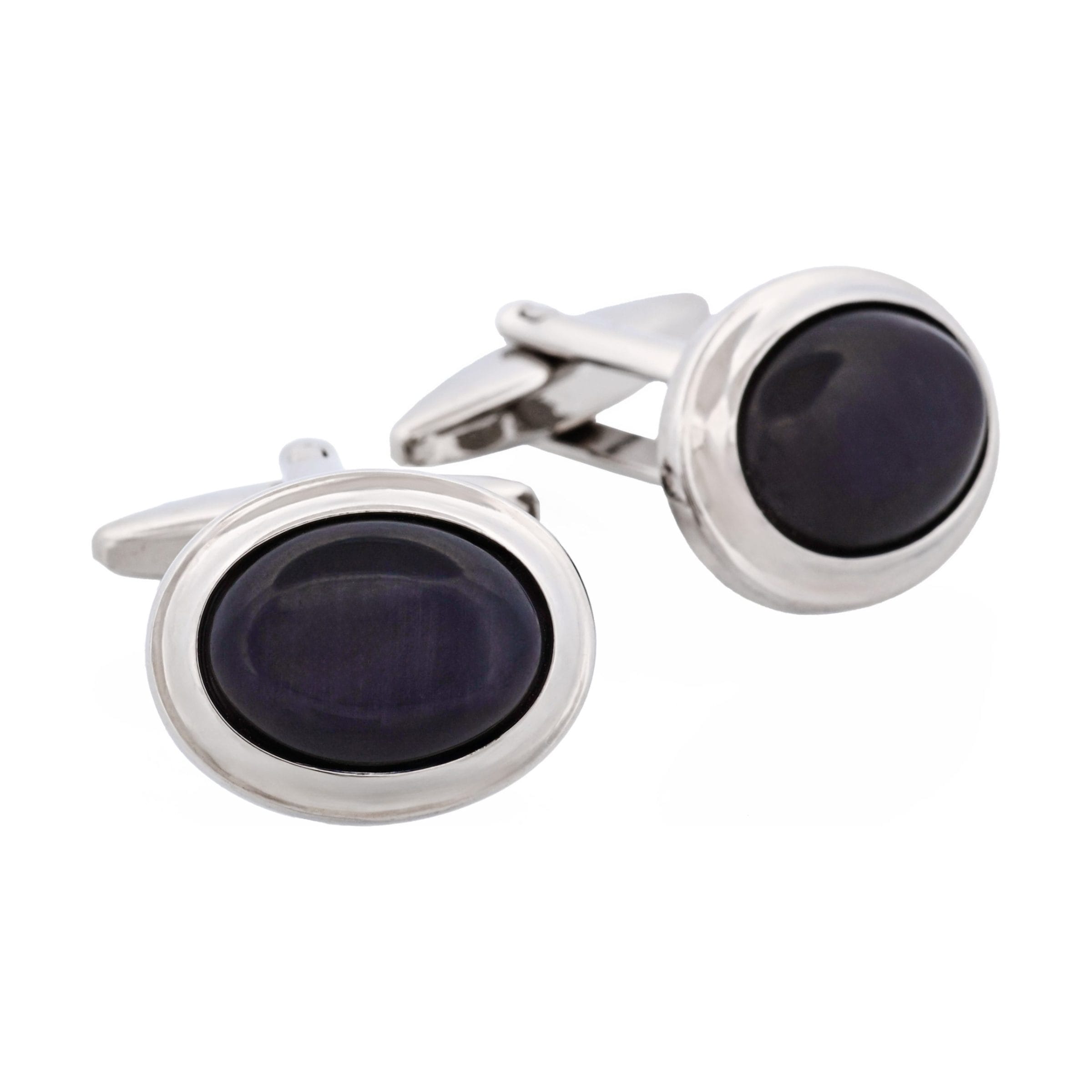 Black Cat's Eye Oval Cufflinks