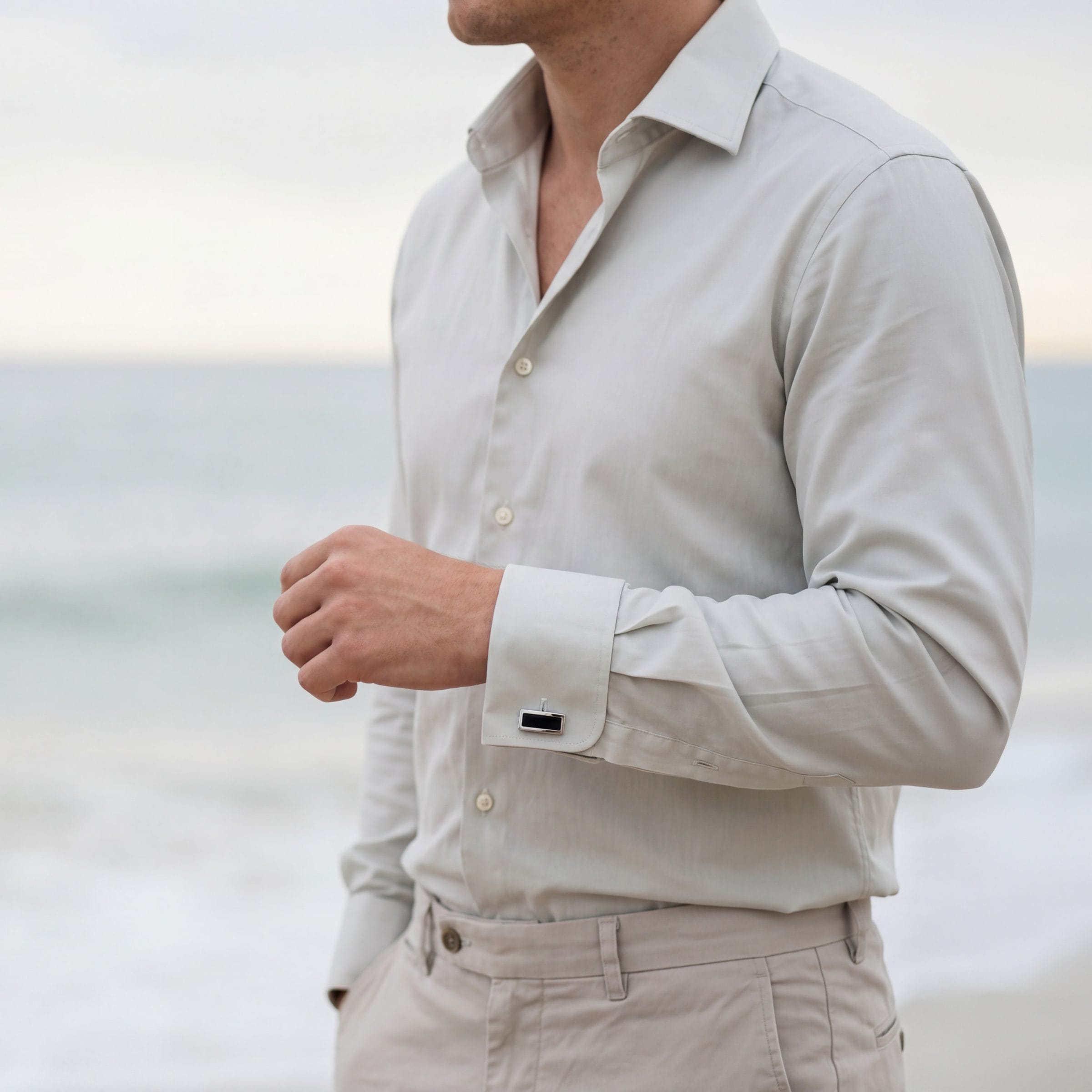 Cat's Eye Cufflinks Rectangular Black