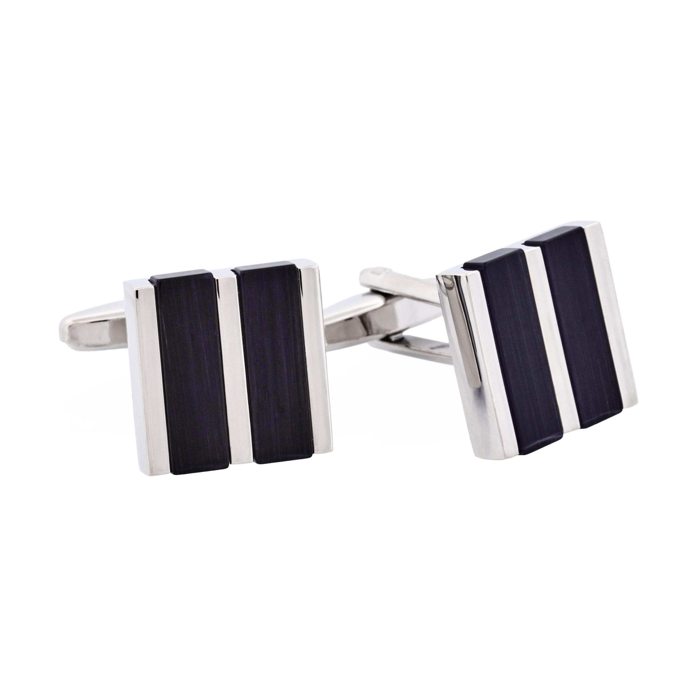 Black Striped Cat's Eye Cufflinks