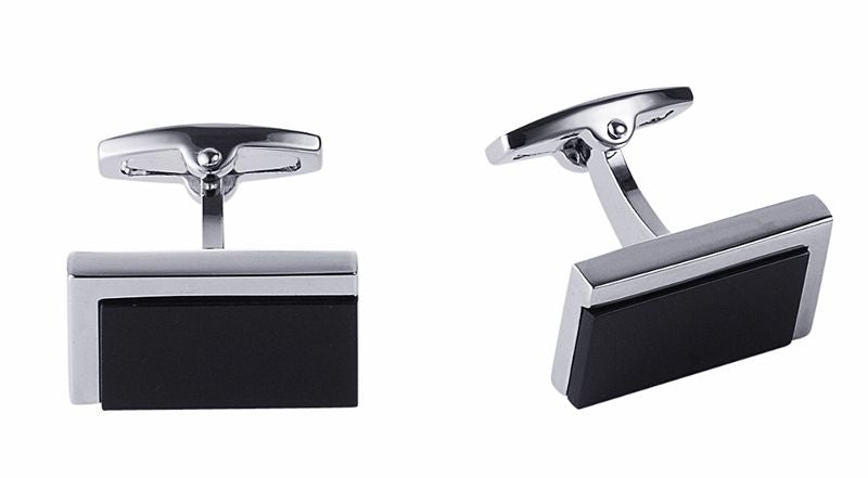 Rhodium Onyx Cufflinks