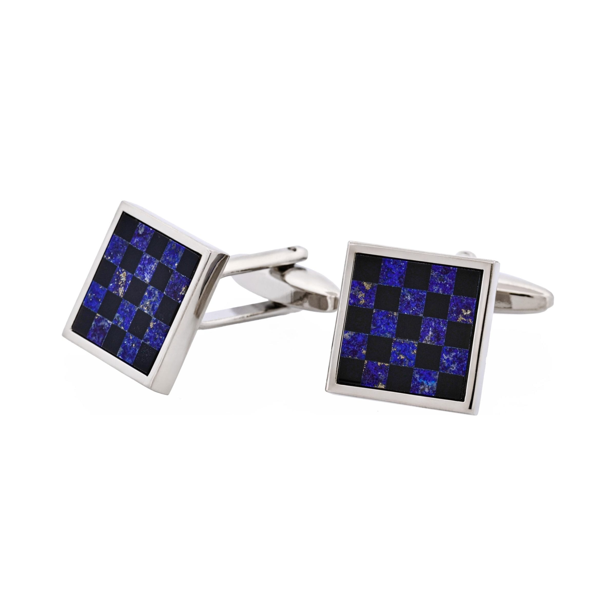 Onyx & Lapis Lazuli Check Cufflinks
