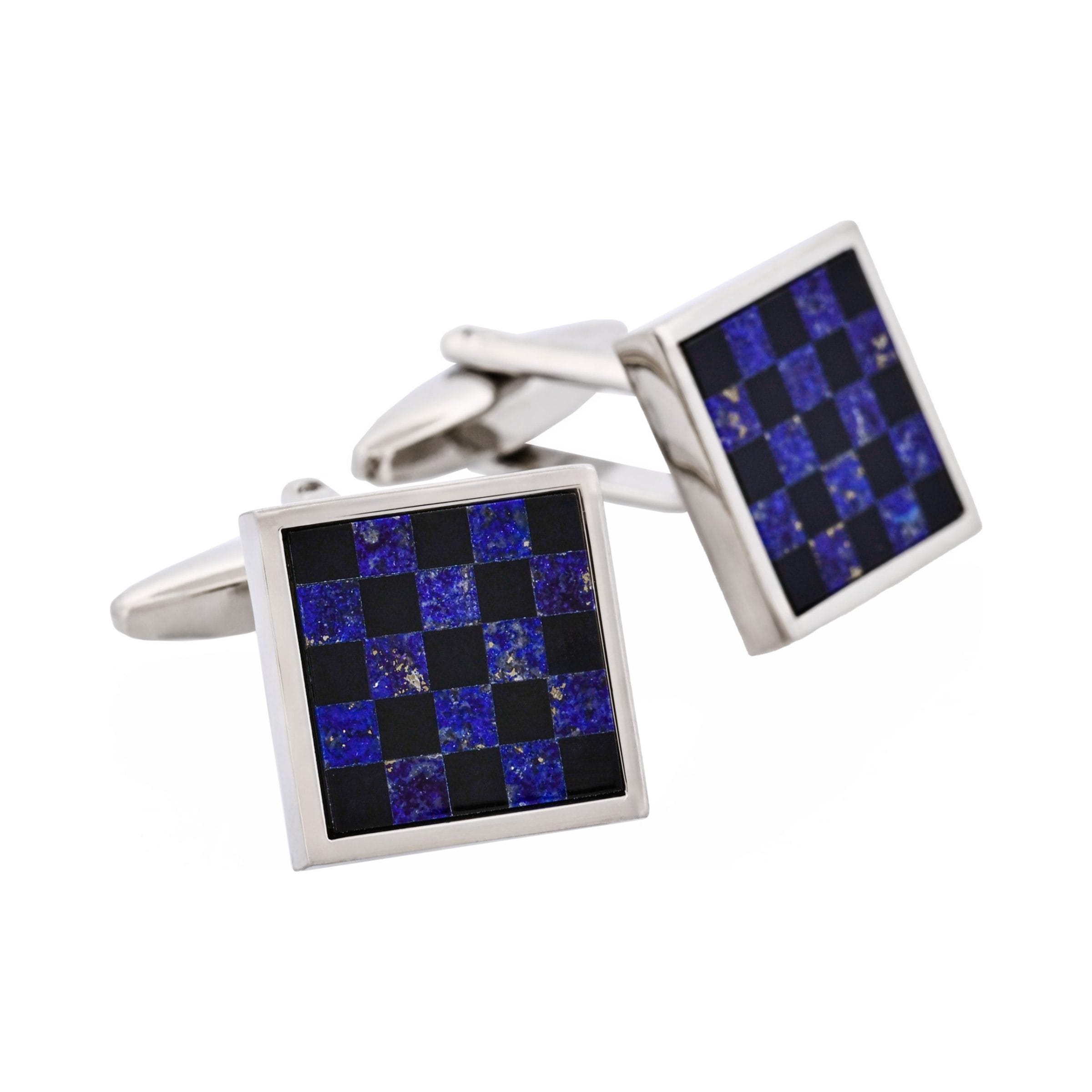 Onyx & Lapis Lazuli Check Cufflinks