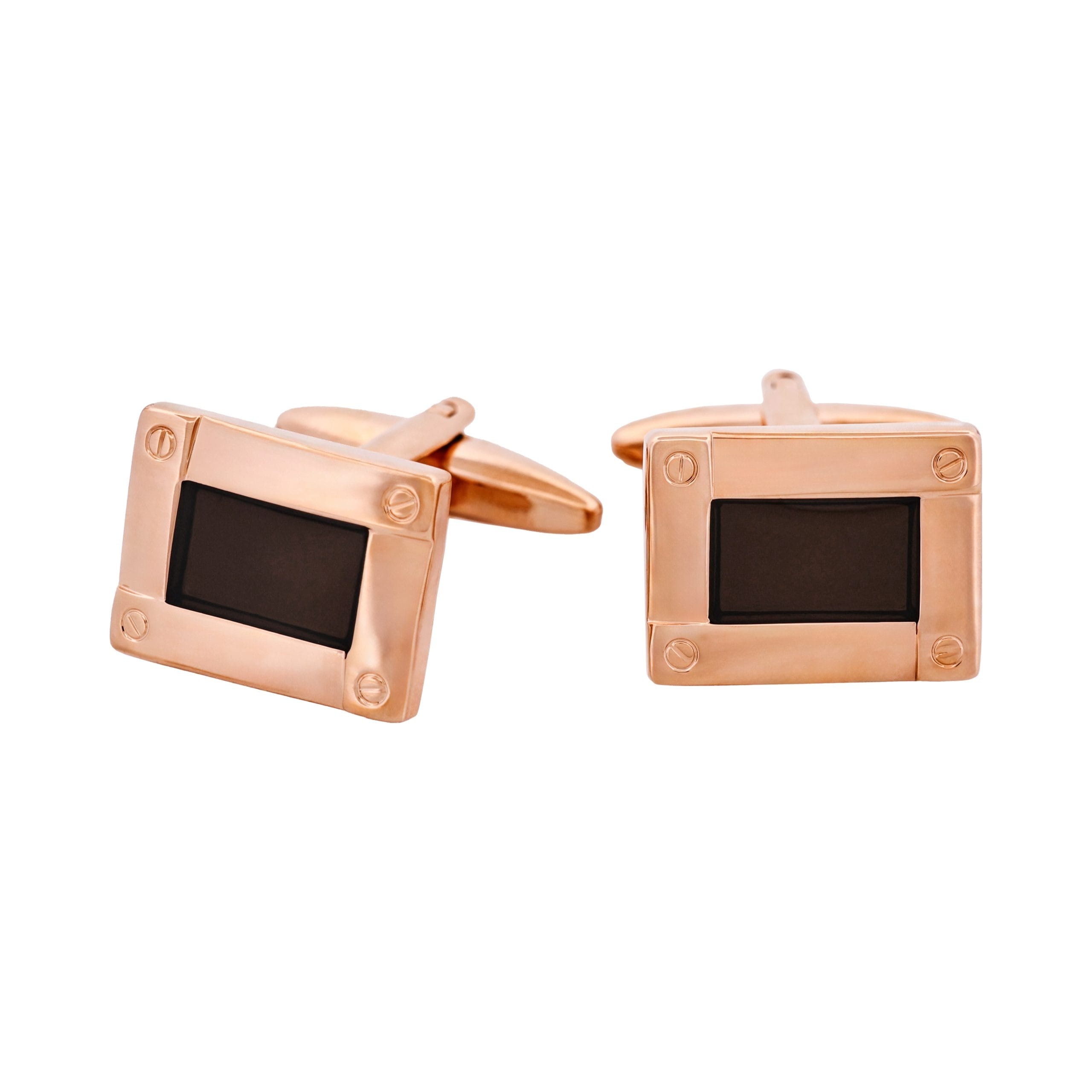 Rose Gold & Black Enamel Plated Cufflinks