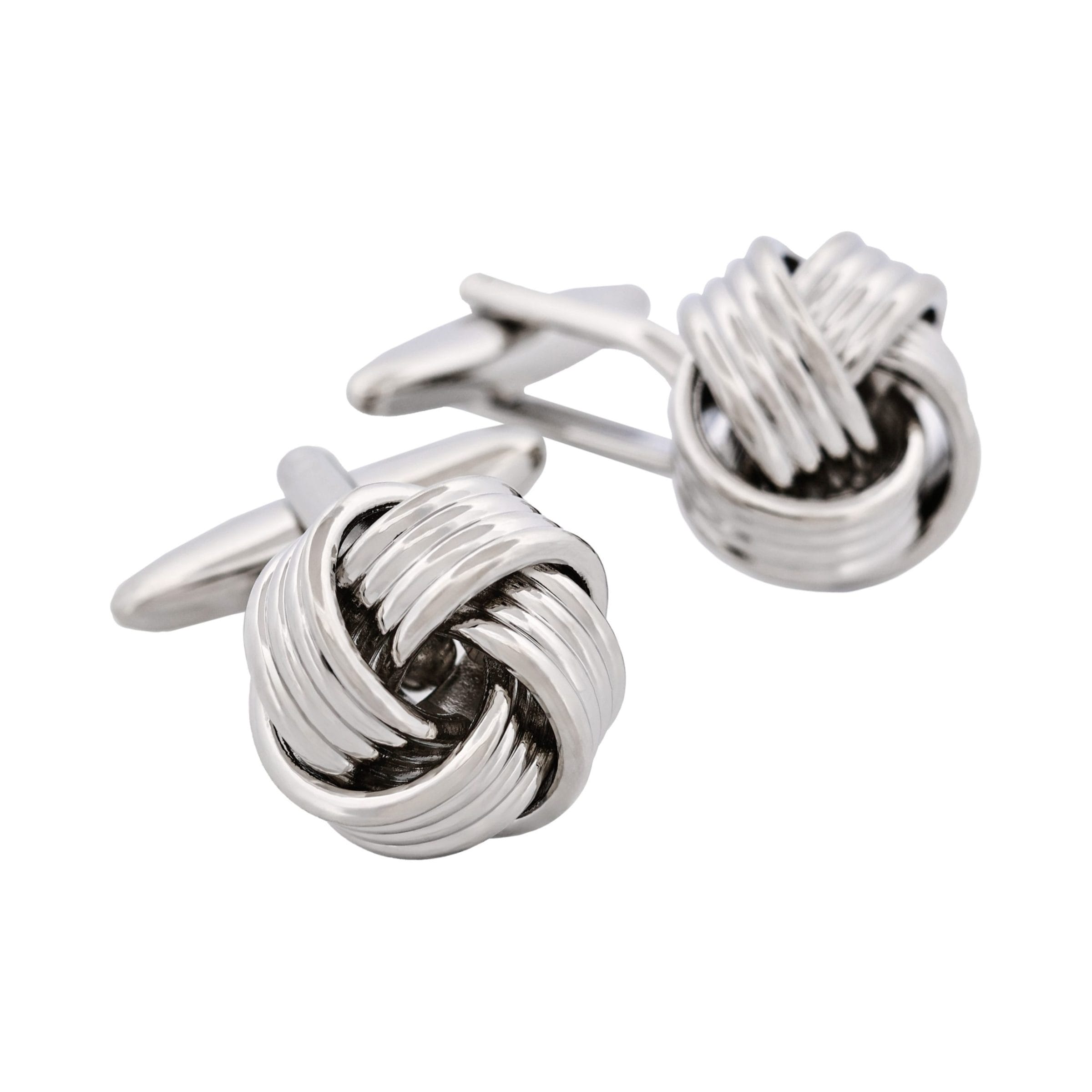 Rhodium Plated Knot Cufflinks