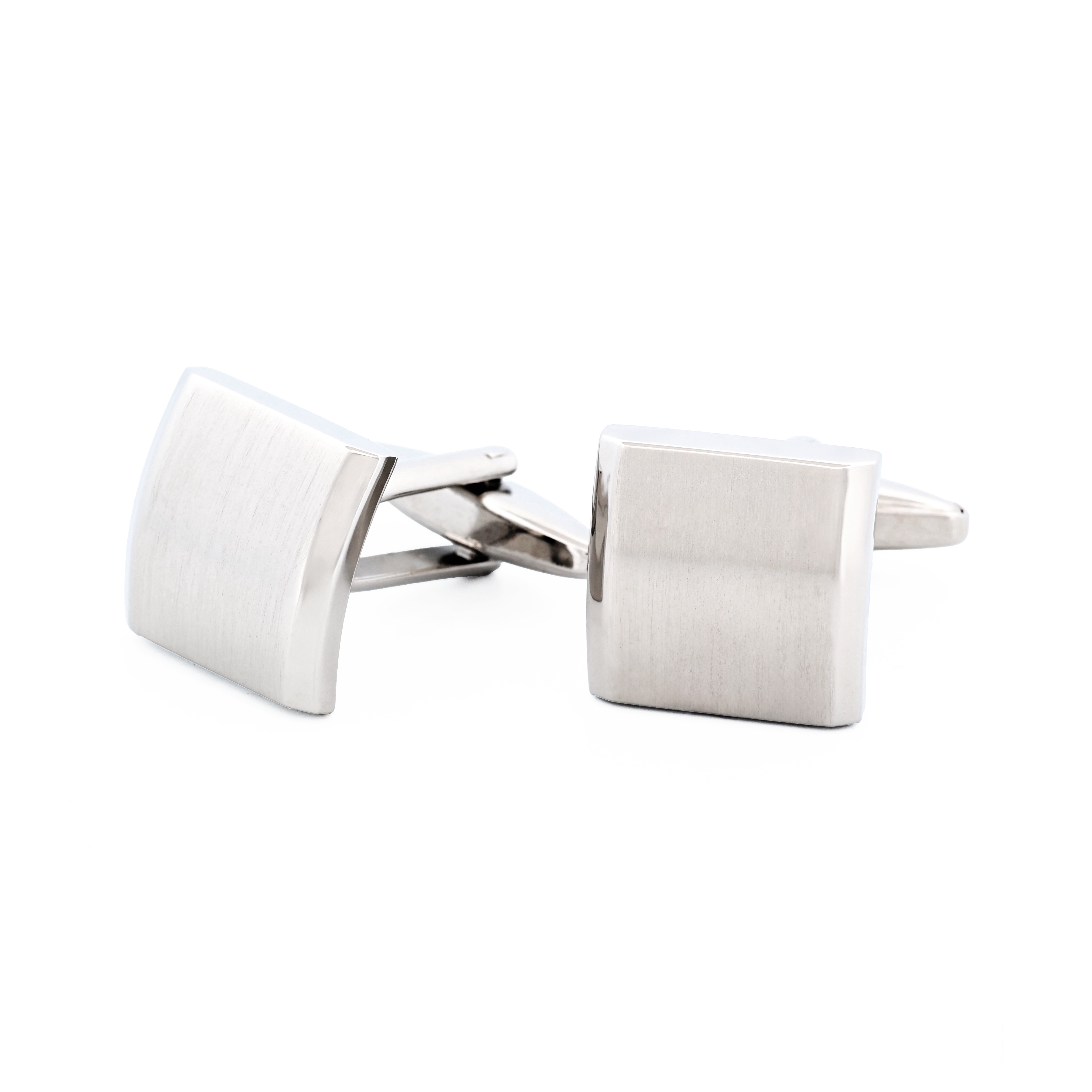 Rhod Brush Rhodium Cufflinks