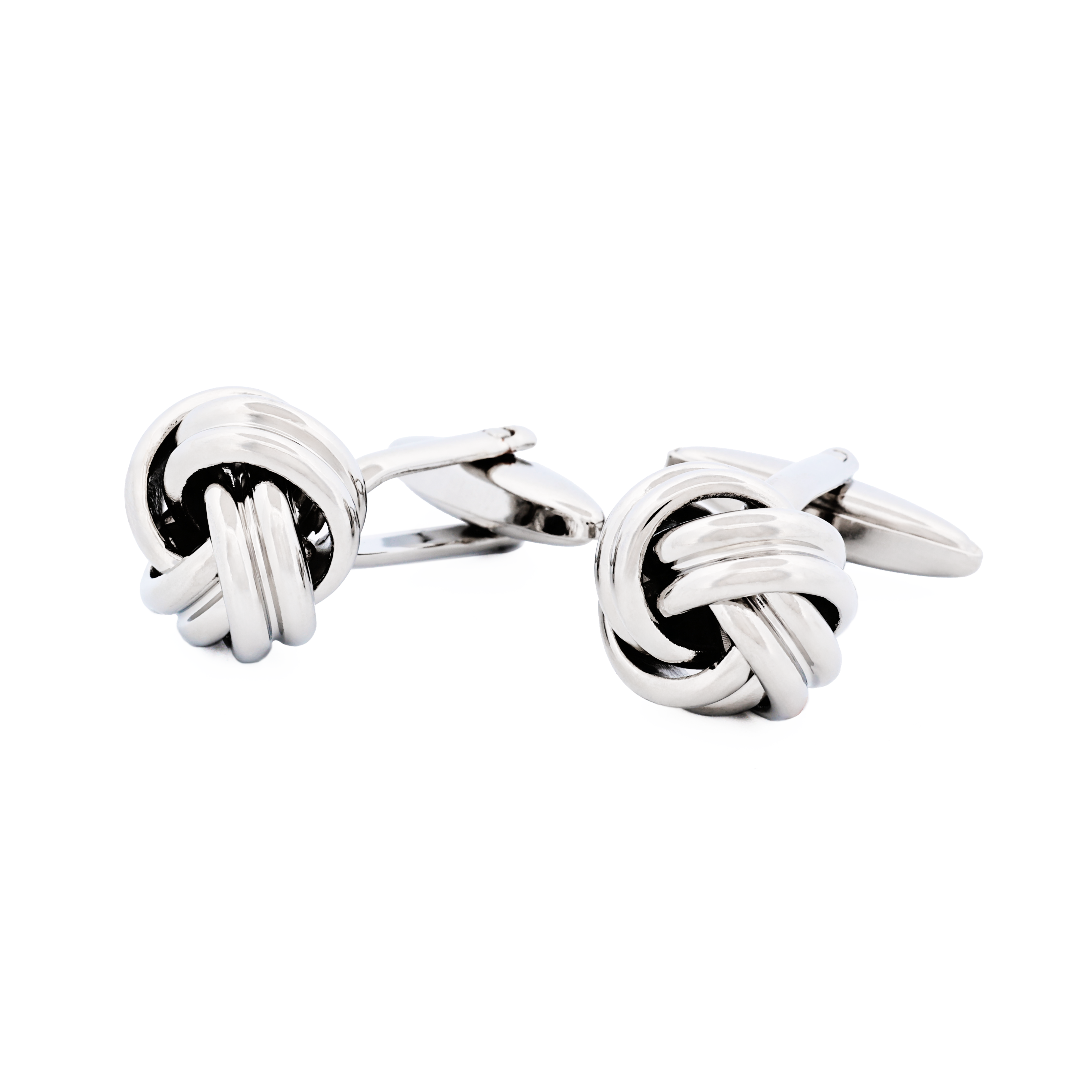 Rhodium Large Knot Cufflinks