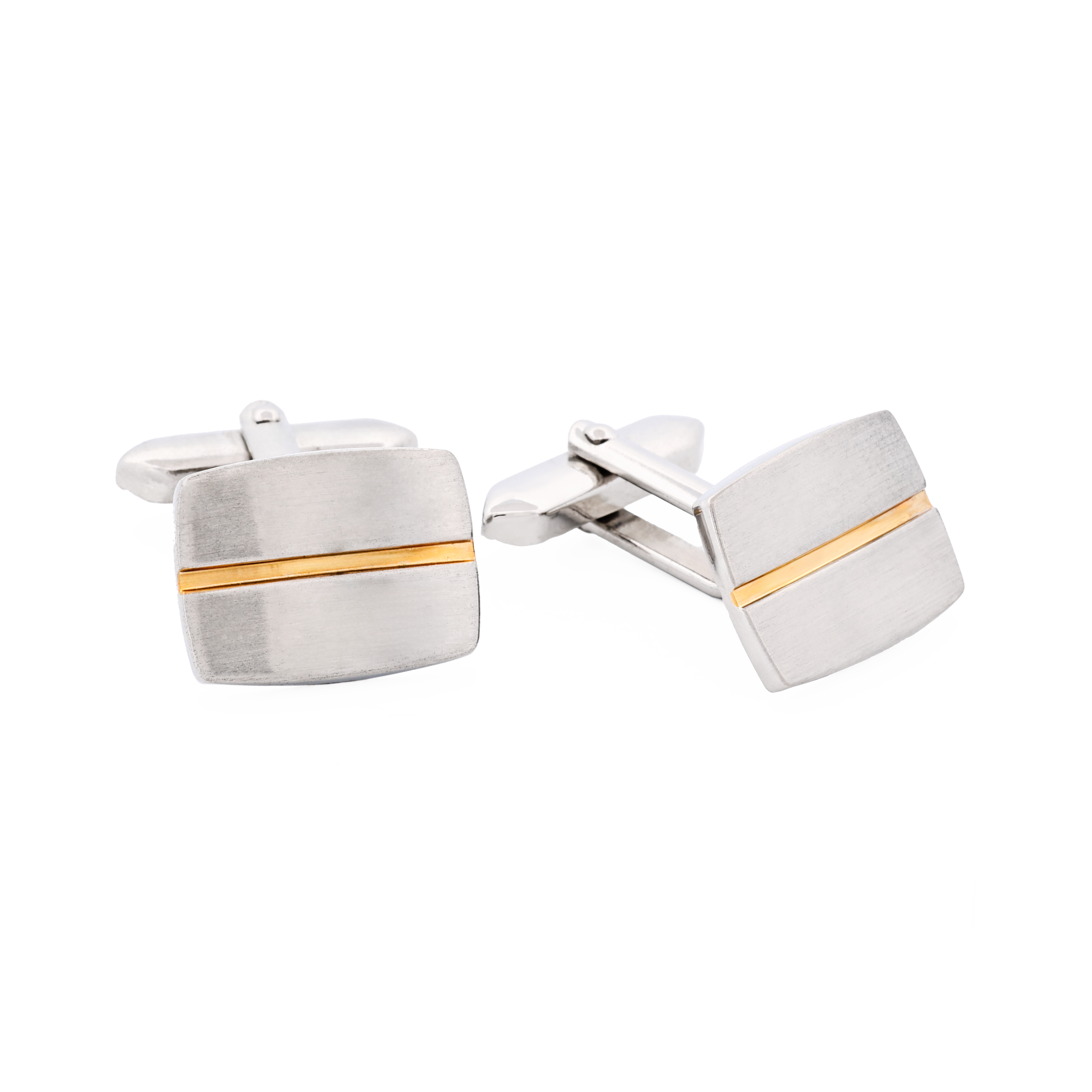 Brushedrhodium Gold Cufflinks
