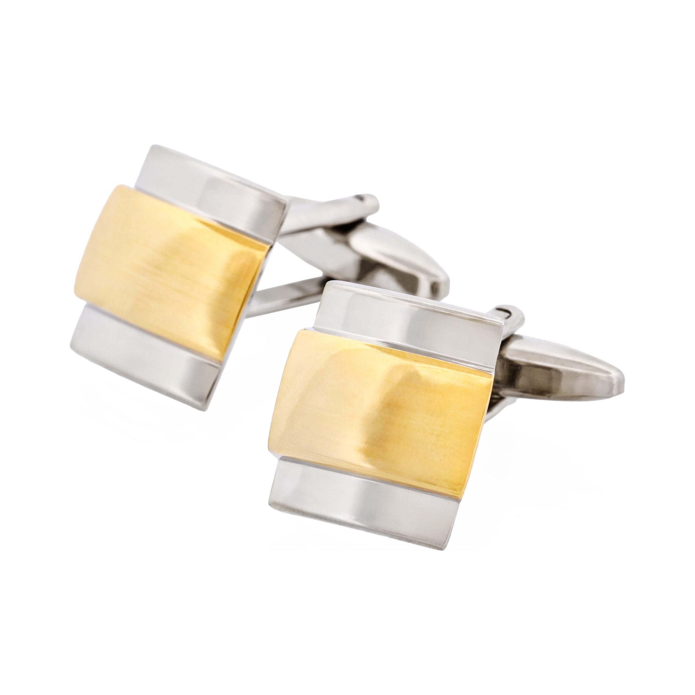 Polished Rhodium & Gold Plated Cufflinks