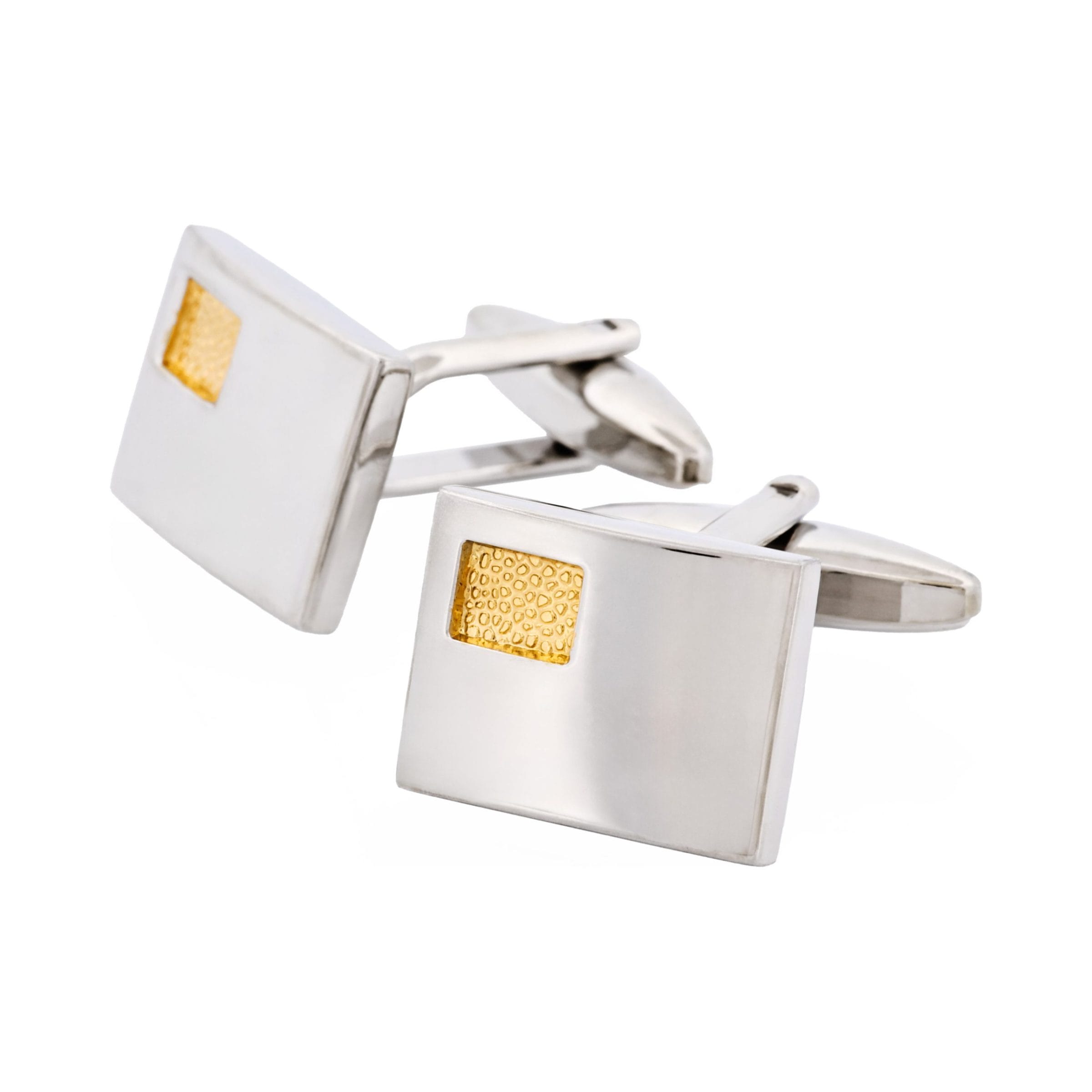 Brushed Rhodium & Gold Plated Cufflinks